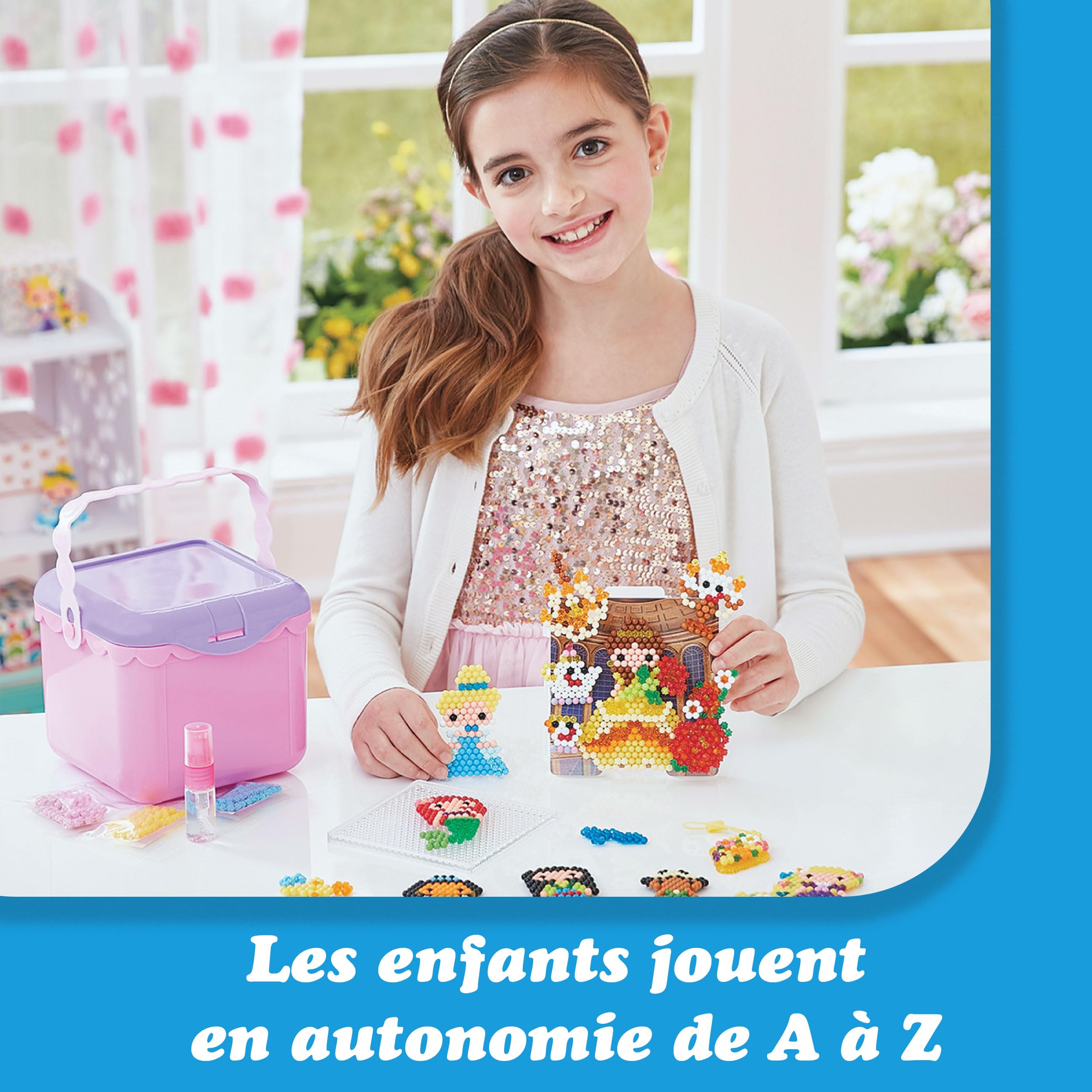 Aquabeads - La box Princesses Disney - Kit de loisirs créatifs - Activité manuelle enfants en toute autonomie - Coffret de perles qui collent avec de l'eau - Jouet enfant 4 ans et + - 31773