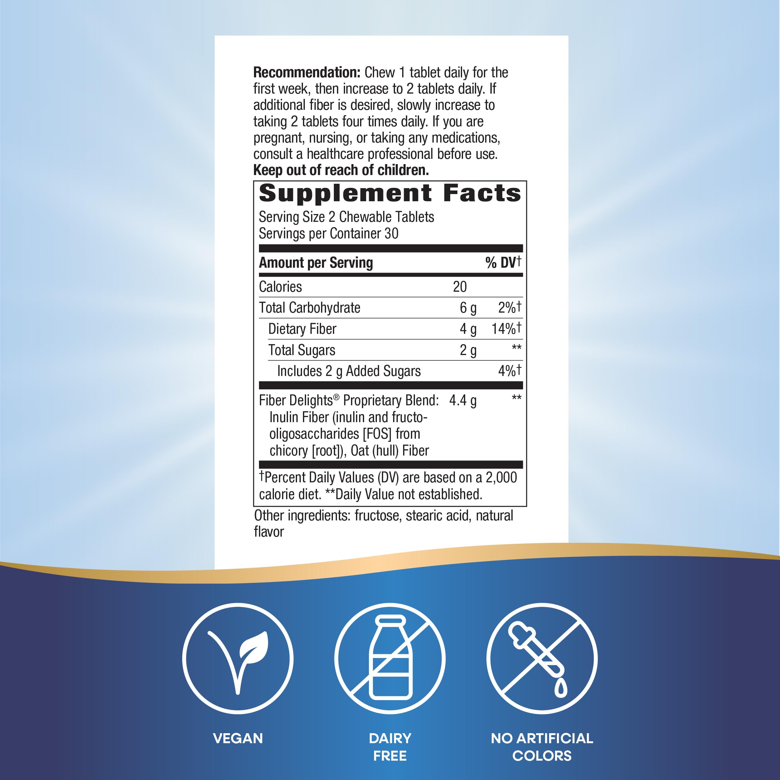 Enzymatic Therapy Fiber Delights Vanilla Chewables, 60 Tablets
