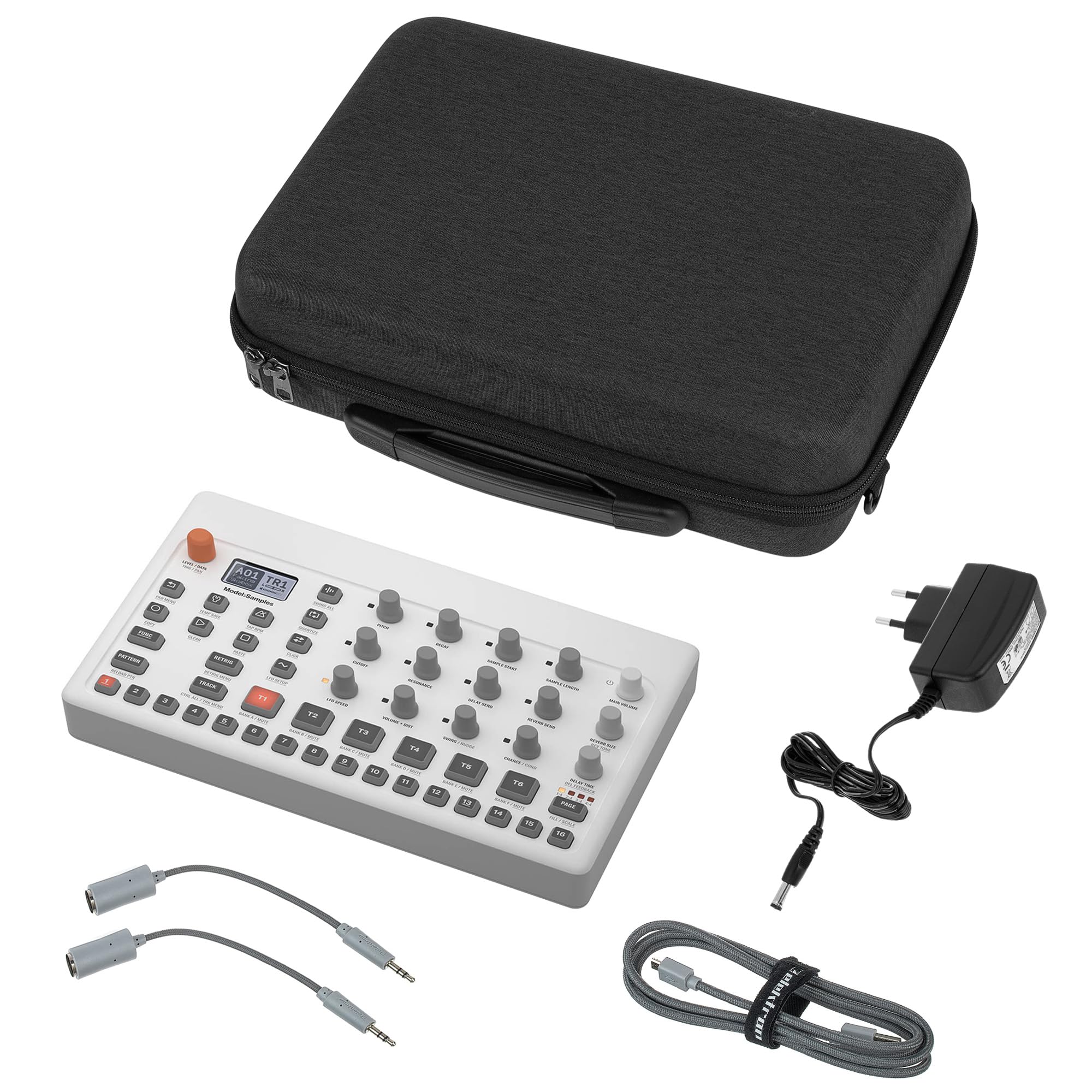 GEEKRIA Custodia per il trasporto con interfaccia audio, compatibile con modelli Elektron e modelli di cicli, custodia rigida da viaggio in EVA (grigio scuro)