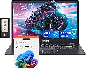 ASUS Notebook Fhd De 14", Processador Intel Pentium N6000, 4 Gb Ram, 224 Armazenamento (64 Memória Emc + 160 Docking Station), Placa Vídeo Uhd, Webcam, Bluetooth, Windows 11, Preto Star
