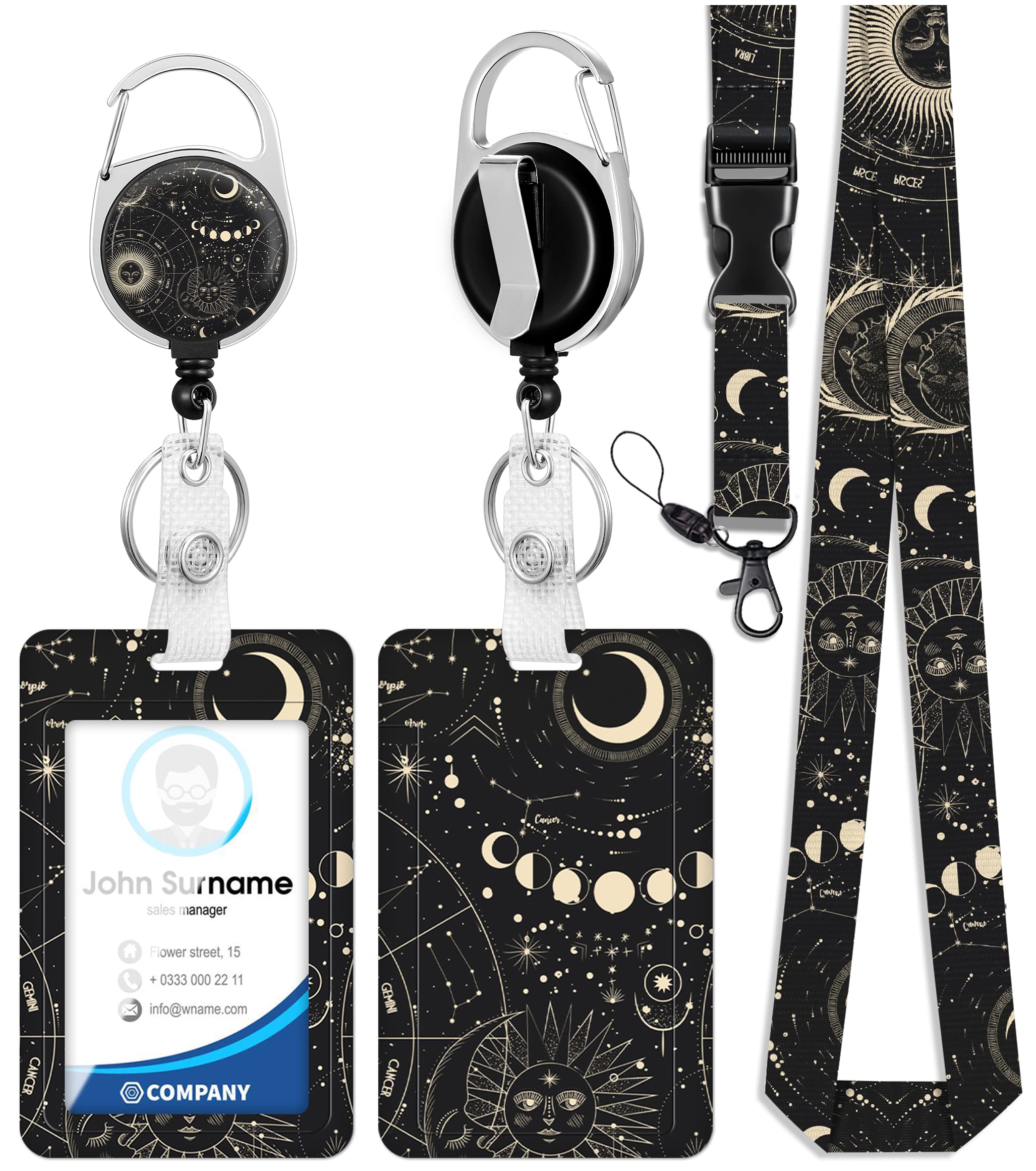 OffiEase Retractable Lanyard with ID Card Badge Holder