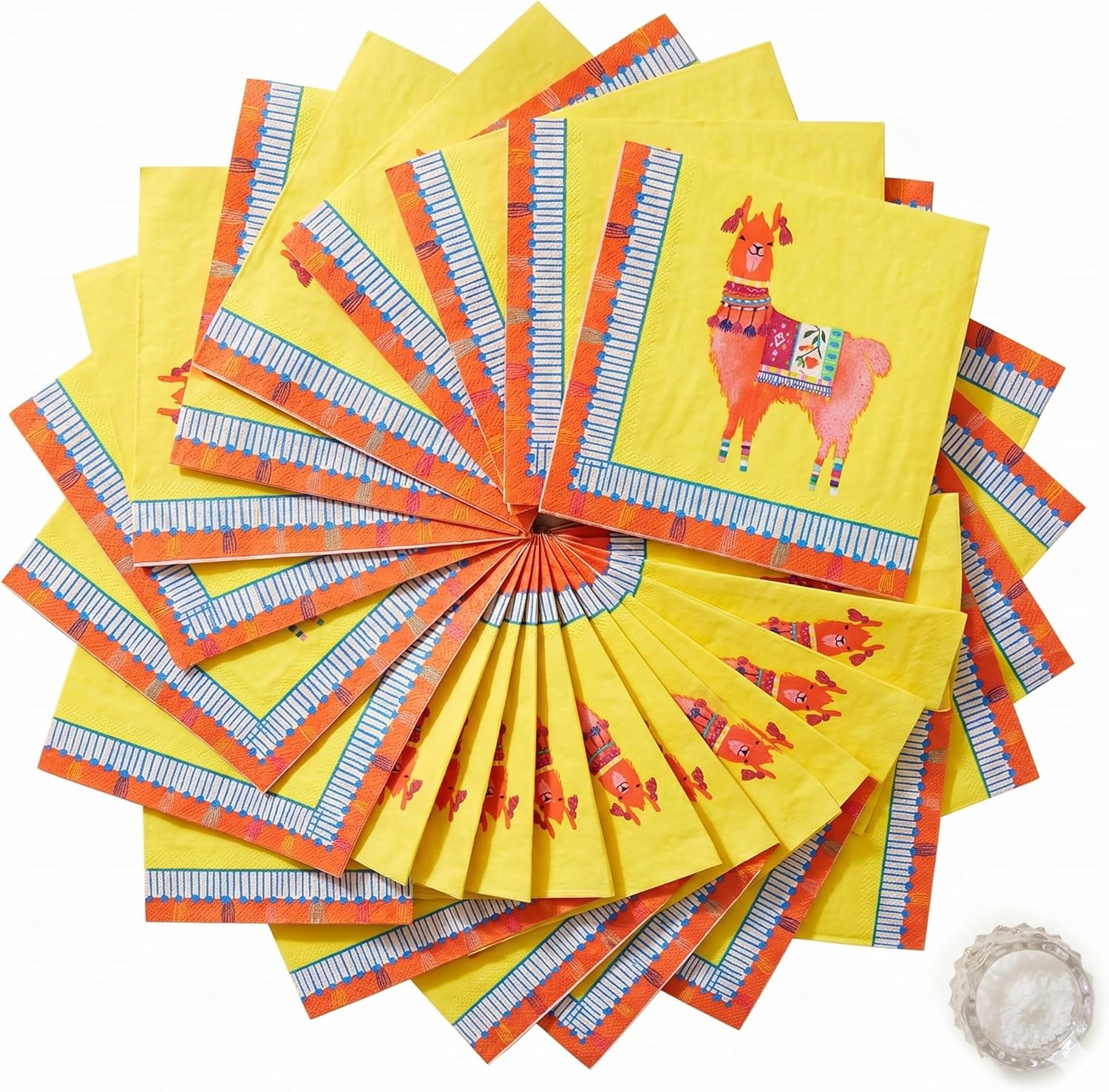 Fun Express - Boho Llama Cocktail Napkins (20pc) for Cinco de Mayo - Party Supplies - Licensed Tableware - Licensed Napkins - Cinco de Mayo - 20 Pieces