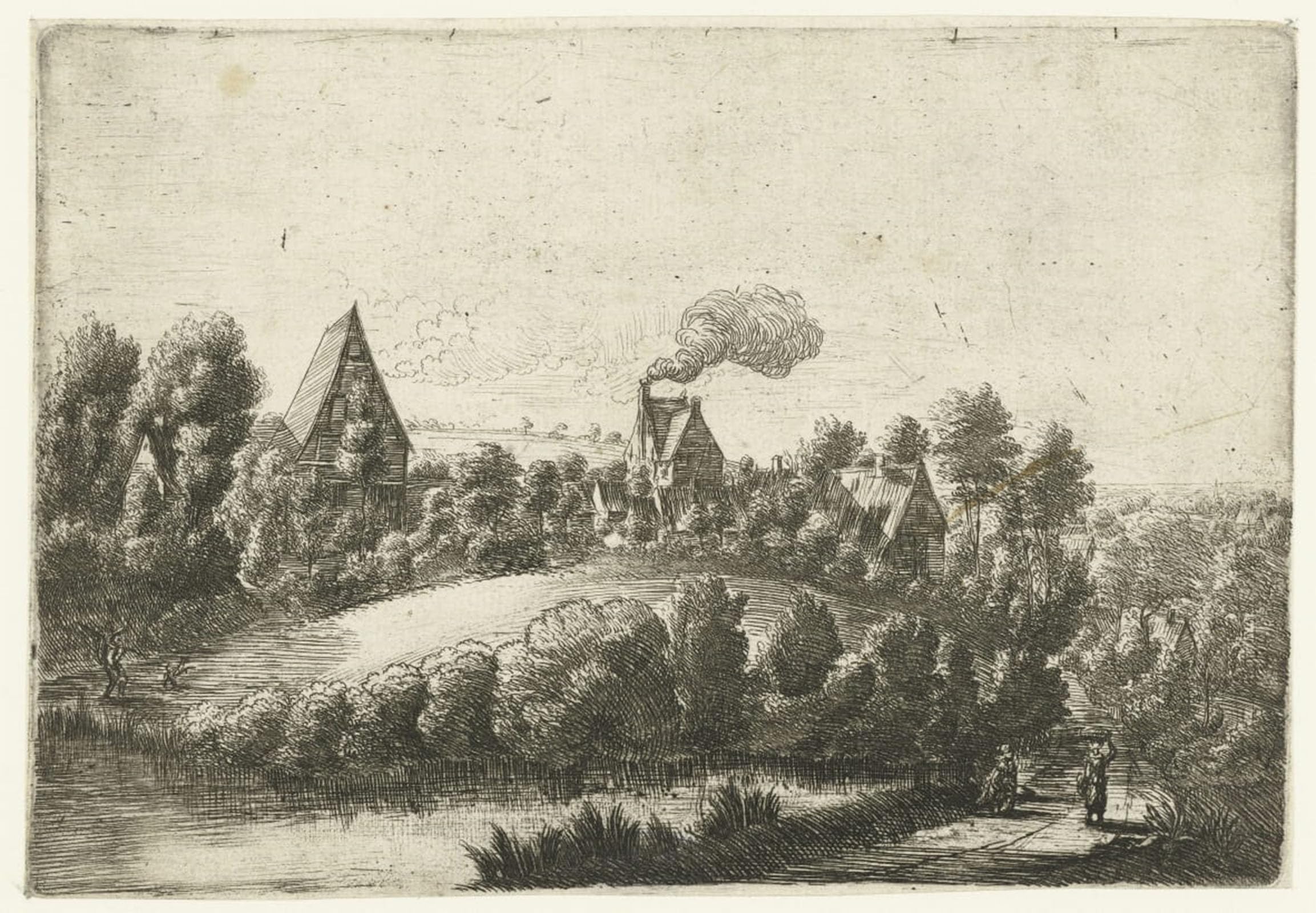 SERENDIPITP Vintage Picture Print on Canvas Wall Art Poster the Round Hill by Jean Baptiste Bonnecroy Artwork Print Poster for Wall Decor 60x90cm