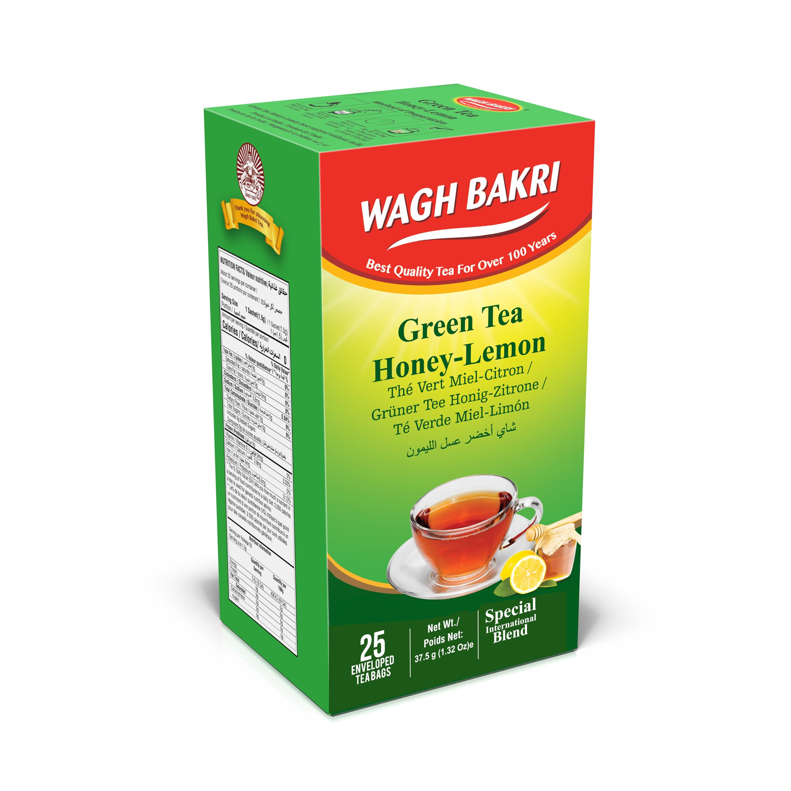 Green Honey Lemon, 25 Tea Bags (Pack Of 2) - Green, 45 G