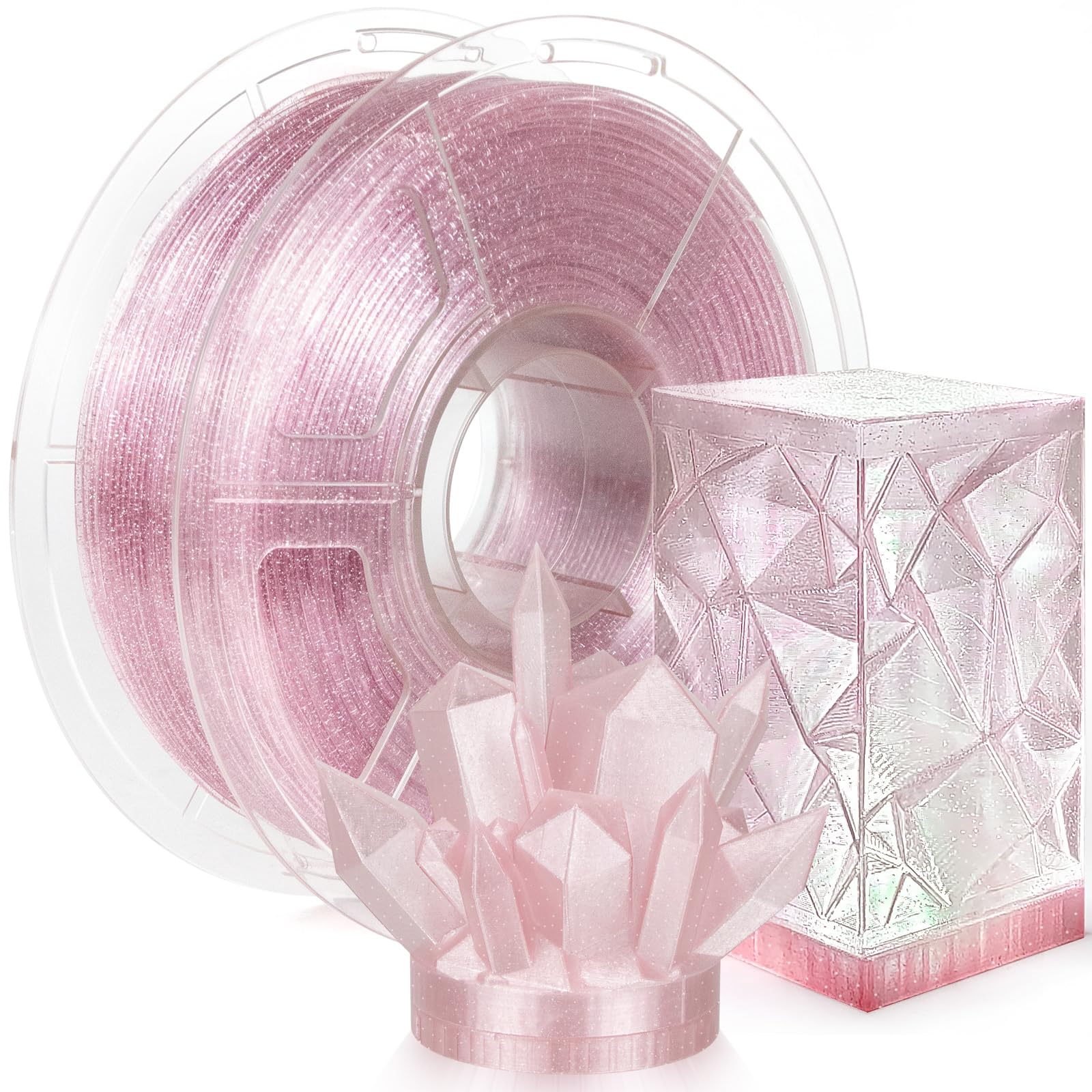 IEMAI PETG Filament 1.75mm 1Kg, Flammpunkt Transparent PETG Rosa, High Speed 3D Drucker Filament, Maßgenauigkeit +/- 0,02 mm