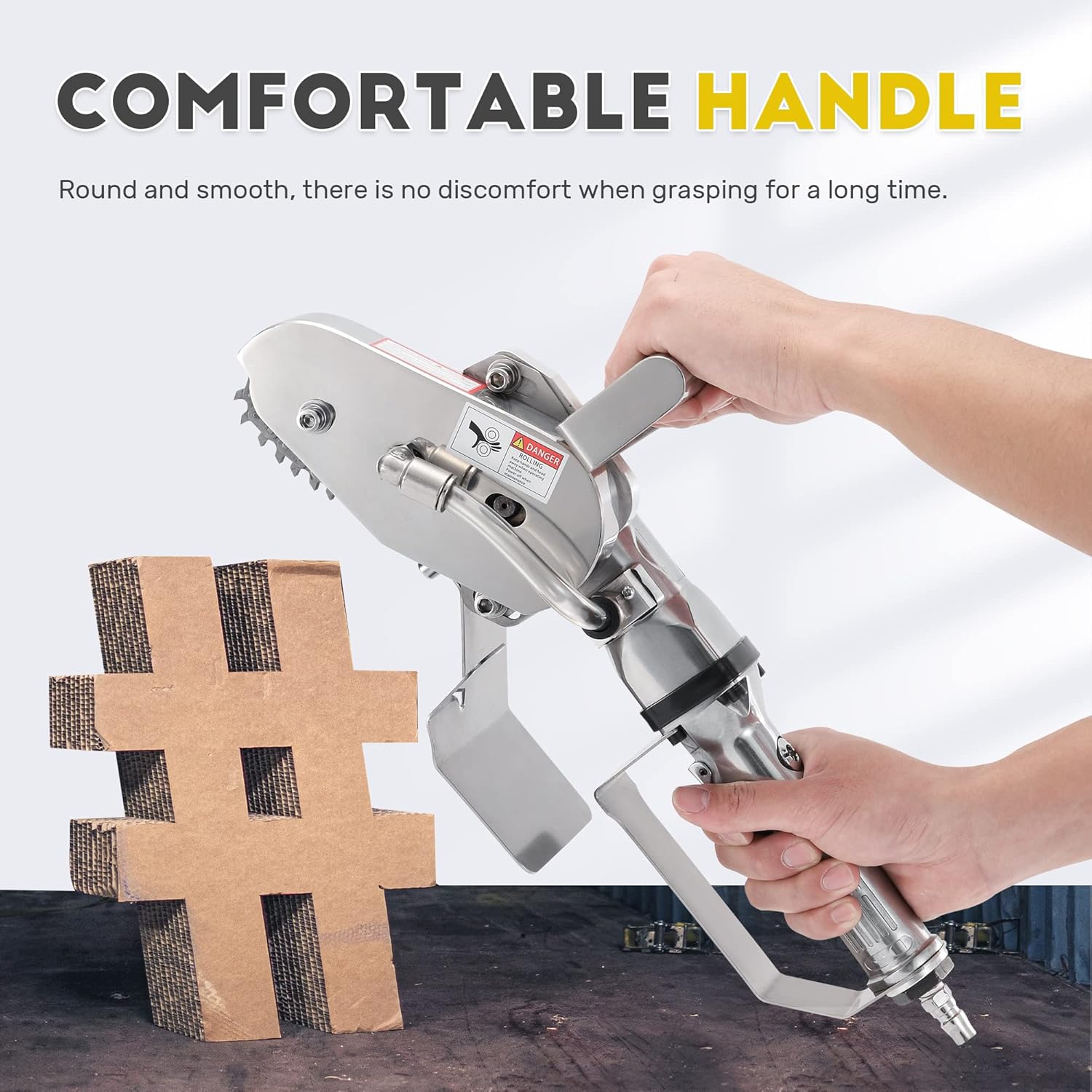 Top Rated CGOLDENWALL Pneumatic Cardboard Carton Box Waste Stripper Stripping Machine Waste Stripper Remover Cardboard Trimming Tool Paper Edge Cutting Tool Machine (double claw chain)