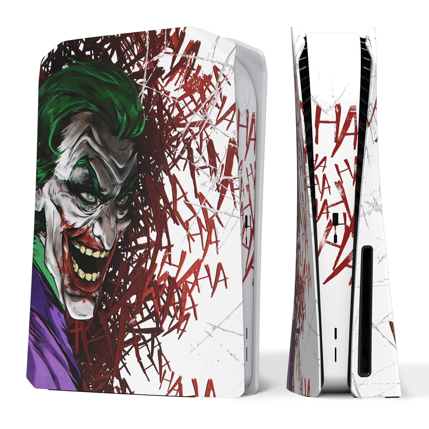 eXtremeRate eXcover Clown Hahaha Top Bottom Cover Compatible with ps5 Console Disc Edition Replacement Faceplate Backplate Shell Skin