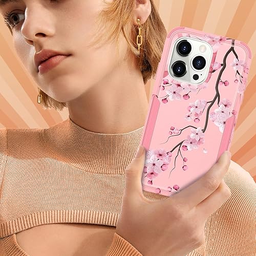 Miniatura 6 de Funda protectora para iPhone 14 Pro Max, diseño de flores florecientes, a prueba de caídas, para mujeres y niñas, protección resistente a prueba de