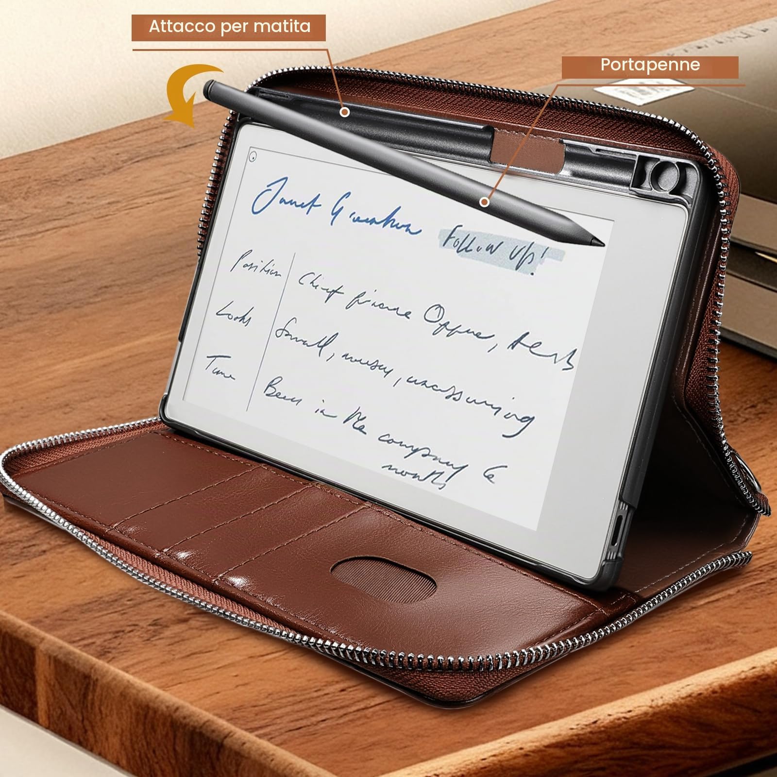 Custodia In Pelle PU Per Tablet 19x24,5 Cm | Cover Portafoglio DIXIETREE Nero