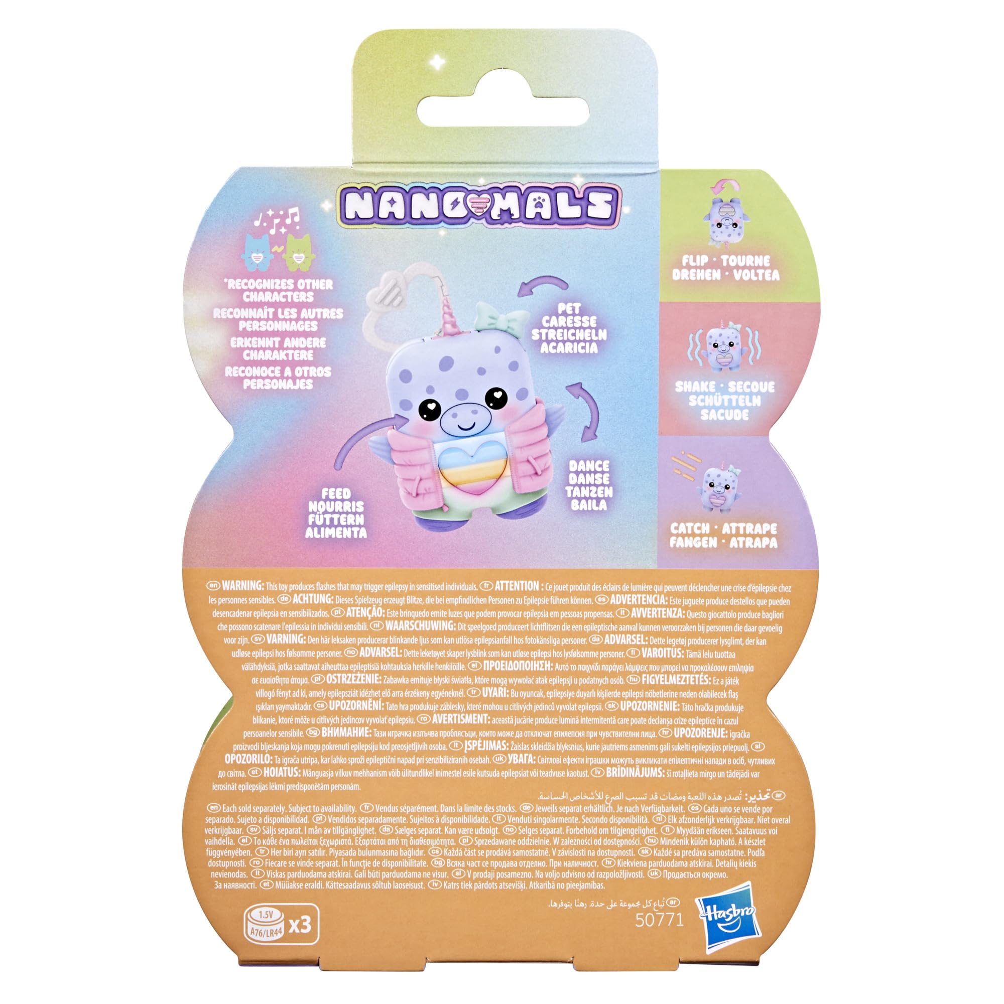 Hasbro Nano-mals Blubby narvalo cucciolo elettronico antistress