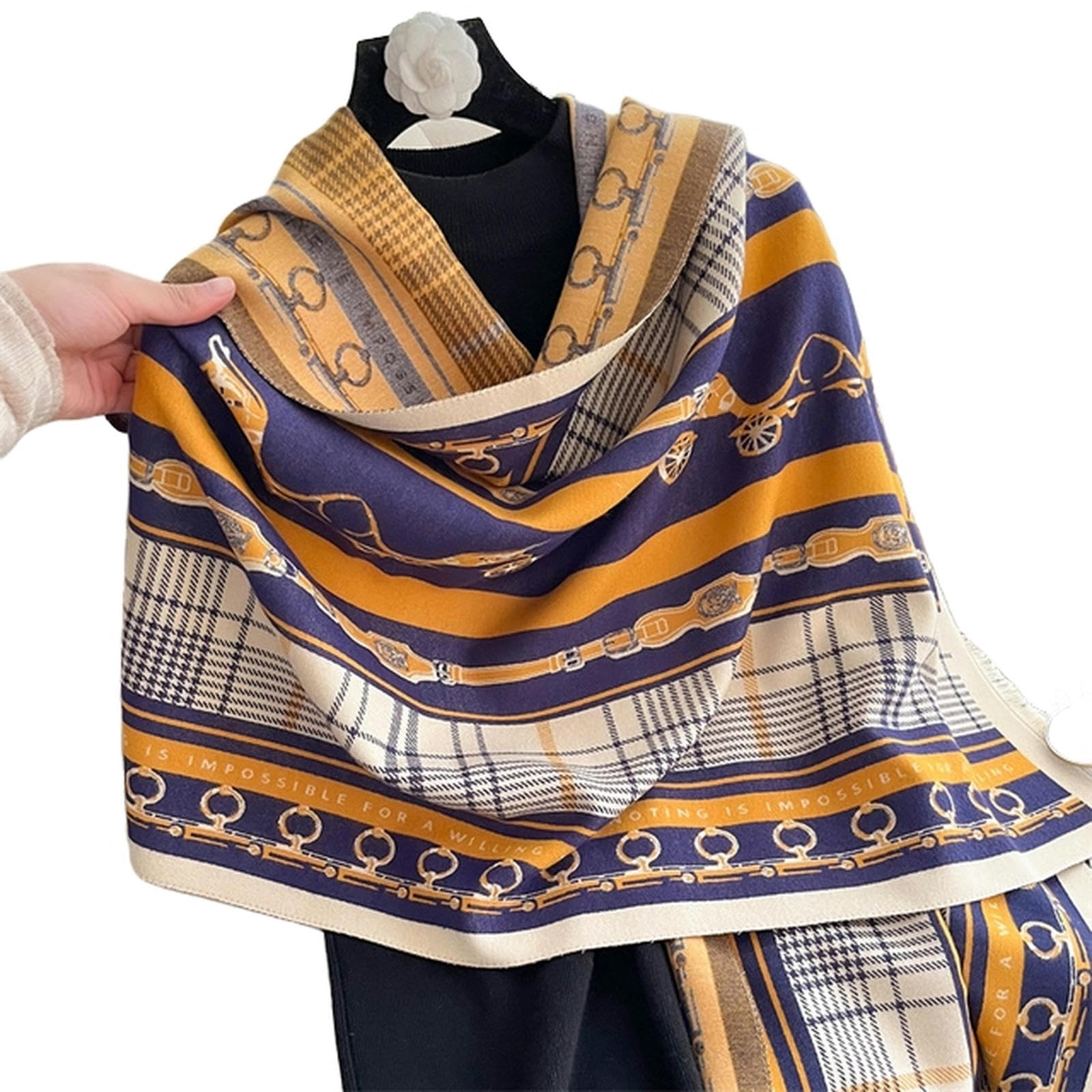 Zonto Châle Écharpe Épaisse De L'Écharpe pour Femmes Chaudes Et Châle en Cachemire Imprimé Enveloppe De Cachette De Voyage De Voyage en Cachemire pour Femmes