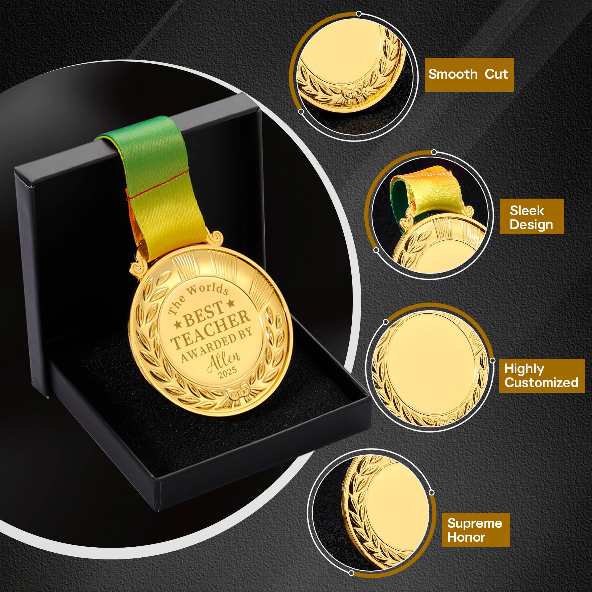 Custom Gifts for Teacher Custom Medals for Awards, Women Appreciation Thank You Gift Valentines Day Christmas Goodbye Farewell Retirement Gifts for Teacher Funny Gifts for Teacher Retirement Party