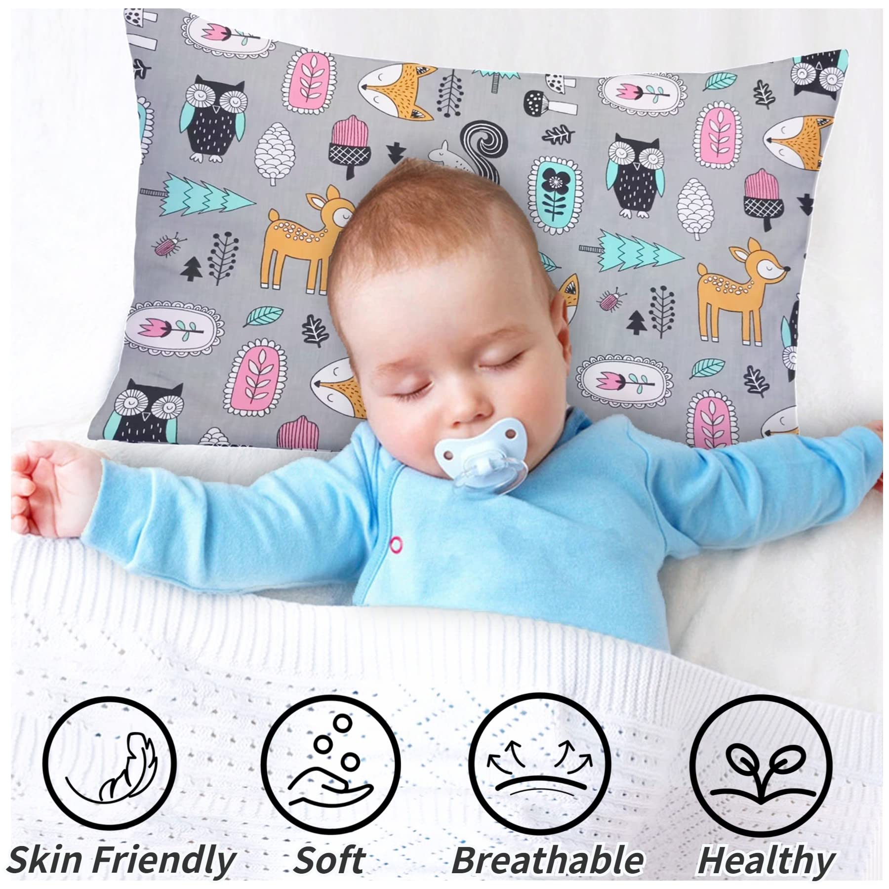 Almohada Niños Pack Fundas De Almohada Para Bebé 40x60 Cm, 100
