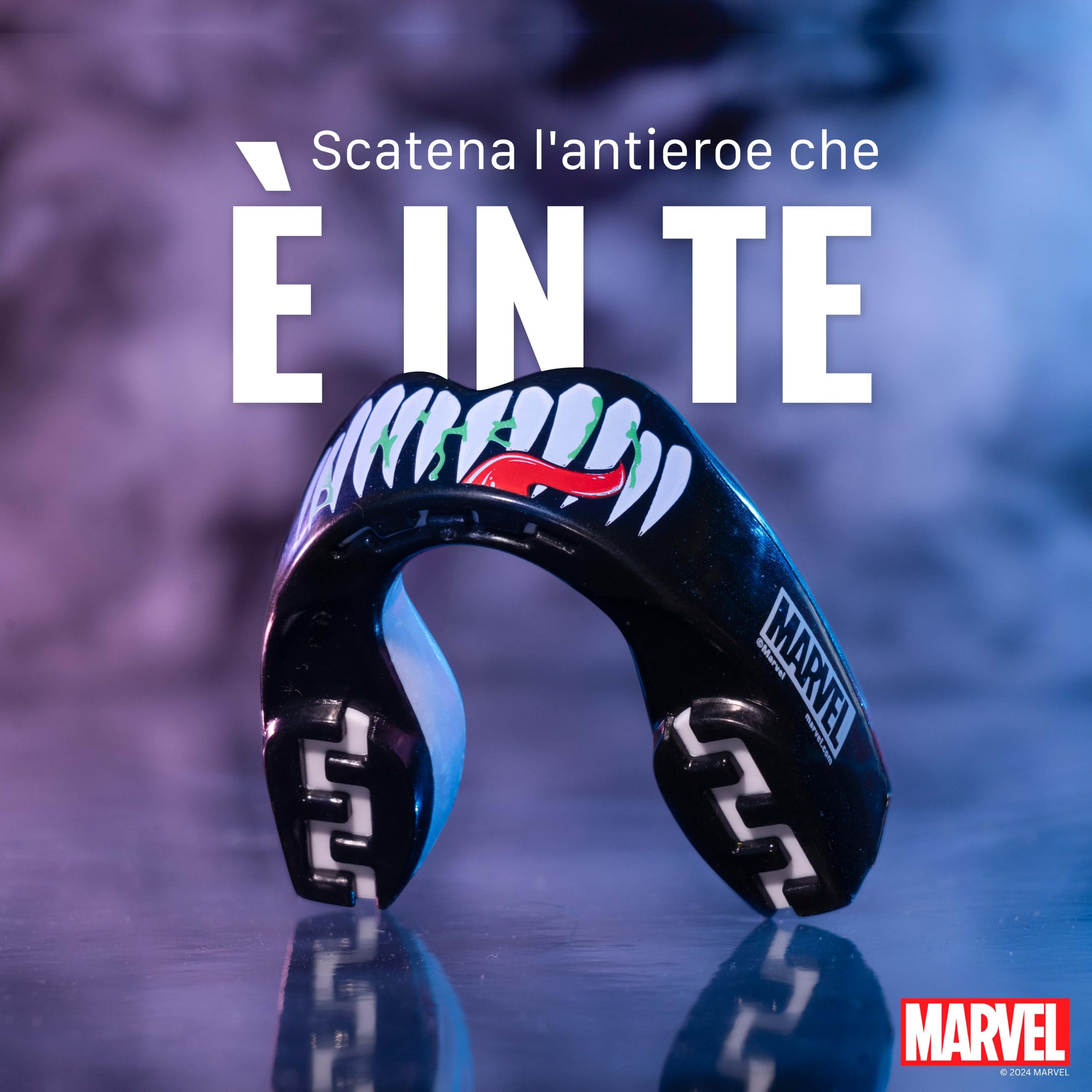 Marvel Venom Paradenti Sportivo Adulti e Bambini Contatto Completo per Tutti Gli Sport, tra Cui Rugby, MMA, Hockey, Judo Arti Marziali e Boxe
