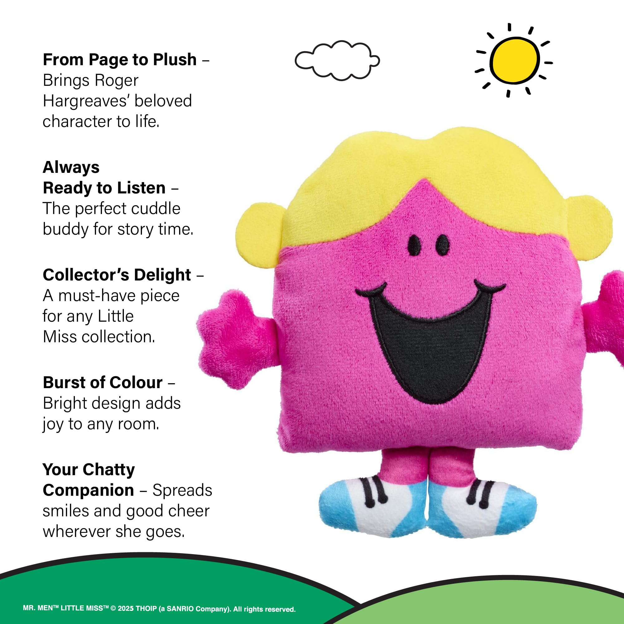 Rainbow Designs Little Miss Chatterbox Plush Toy, Mr.Men Pink Pink Character Soft Toy - Image 4