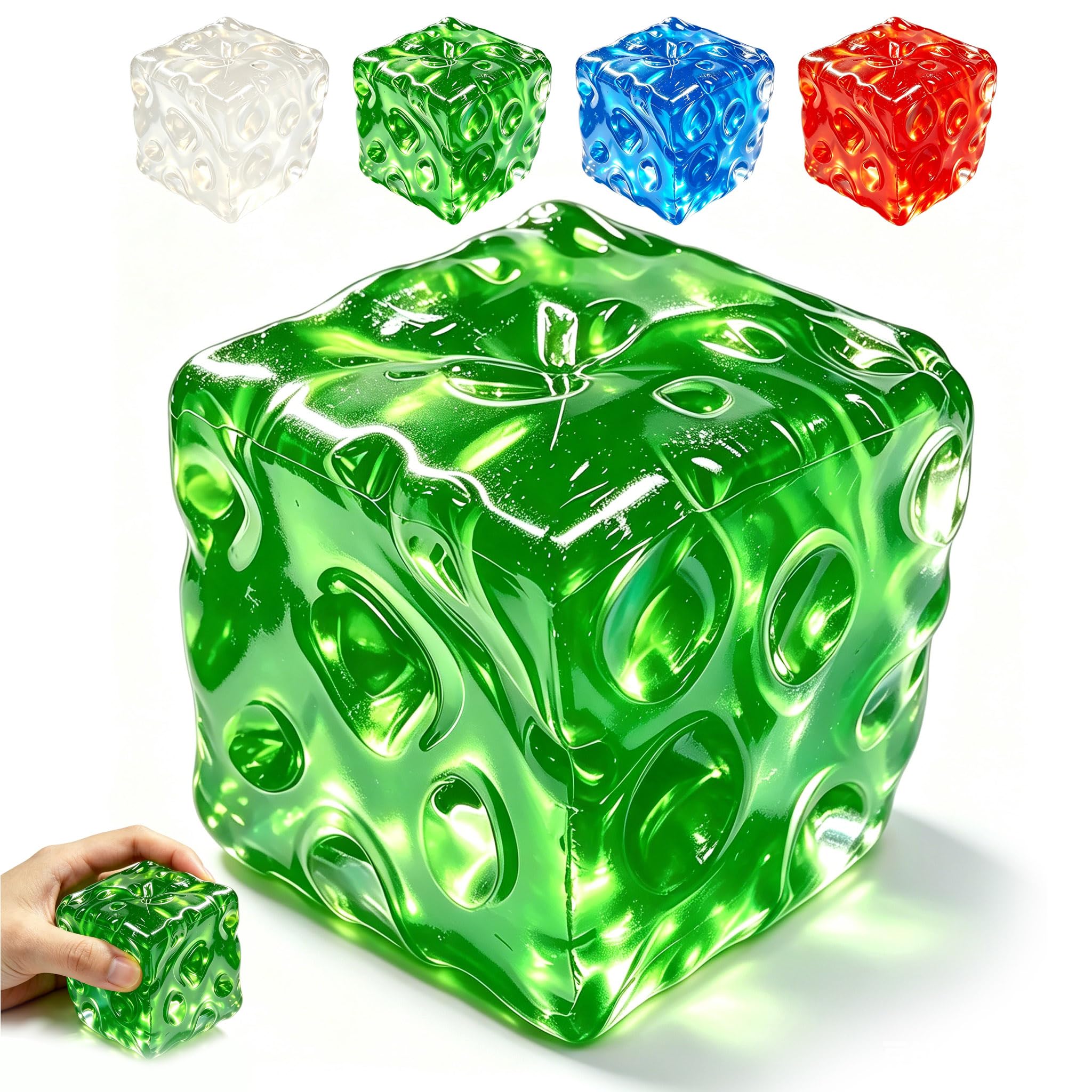 Gaint Green Cheese Squishy Toys – Jumbo Squeeze Luck Cheese Squishy, Cute Sensory Toy for Kids & Adults,Soft Novelty Slow Rising Sensory Cheese Stress & Anxiety Relief Fidget Toys (Green, L-(7cm))