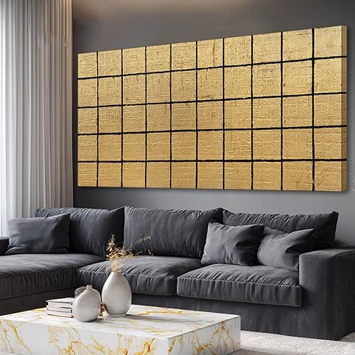 YJYart Arte de Pared Abstracto Decorativo Lienzo de Pared Arte en Bloque Línea Pintura Decorativa 29 x 58 pulgadas Pinturas para Sala de Estar