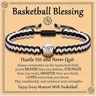 Basketball Bracelet, Adjustable Handmade Braided, Basketball Gifts for Teens Teams Brother Adults Sports Lover Players Team Accessories Stuff