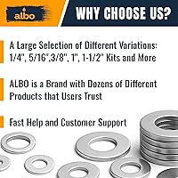 Vista 5 de 100 piezas de arandelas de guardabarros de acero inoxidable #8 x 3/4 pulgadas, arandelas planas para tornillos y pernos, arandelas de acero