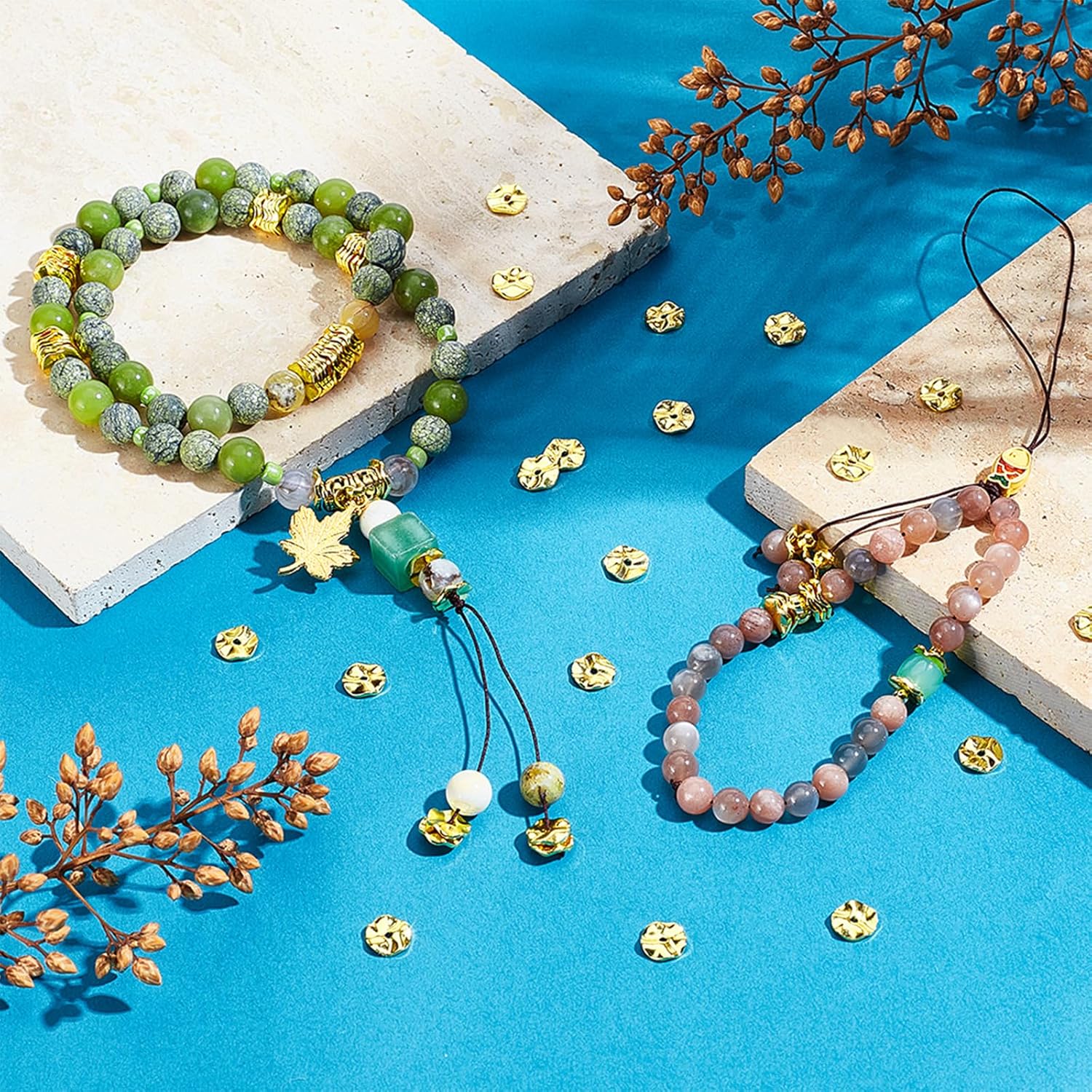 PH PandaHall 18K Gold Plated Spacer Beads, 100pcs 8mm Wavy Disc Beads Flat Round Brass Loose Bead Spacers Metal Bead for Stackable Necklace Bracelet Earring Jewelry Making DIY Crafts - Image 4