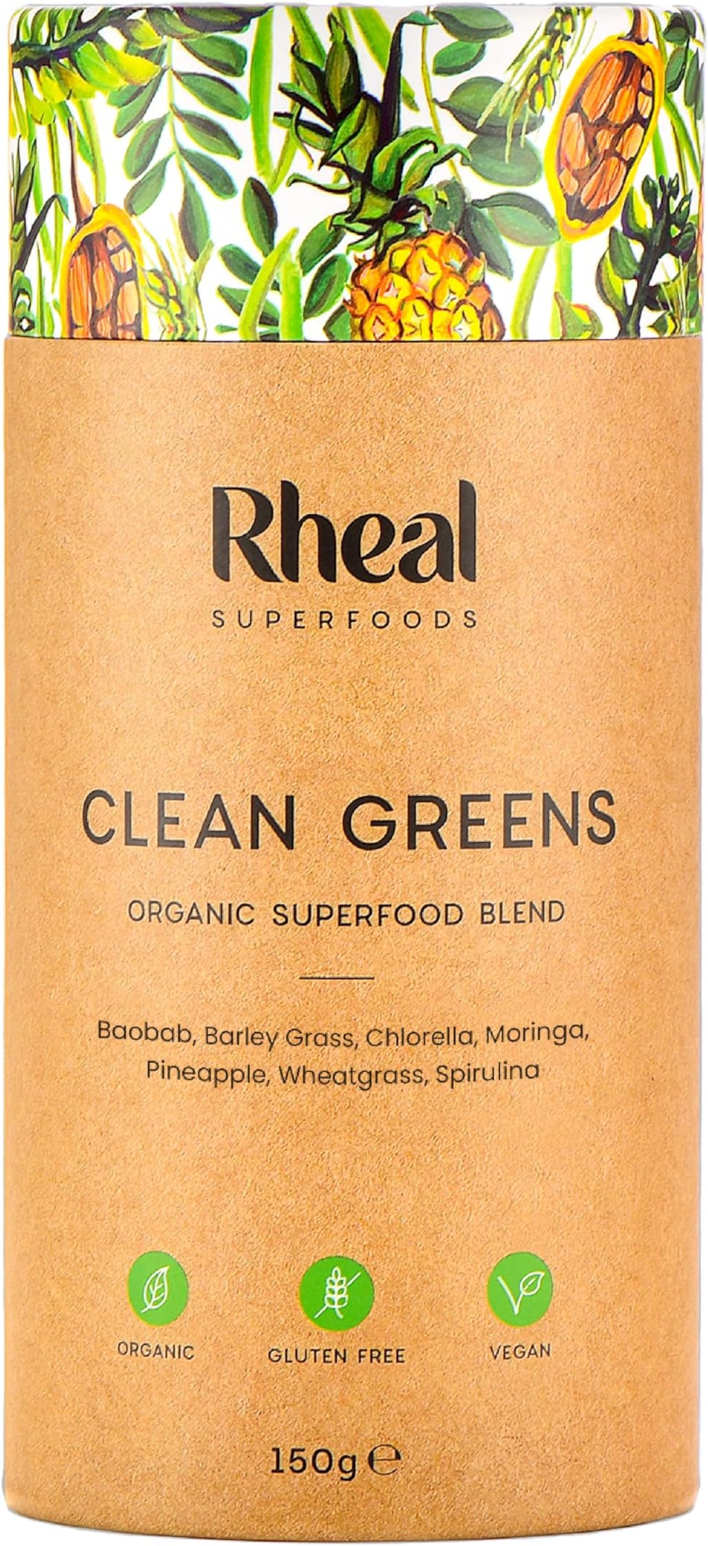 Clean Greens 150g | 30 Servings | Daily Source of Nutritious Greens | Supports Energy, Immunity & Digestion | 100% Organic & Gluten Free | Plant Based | Certified B Corp