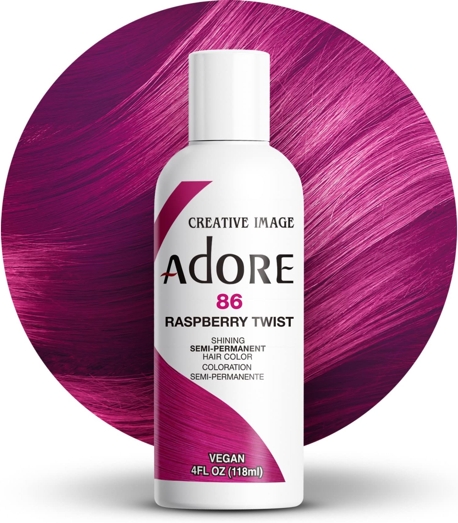 Adore Shining Semi Permanent Hair Colour, 86 Raspberry Twist