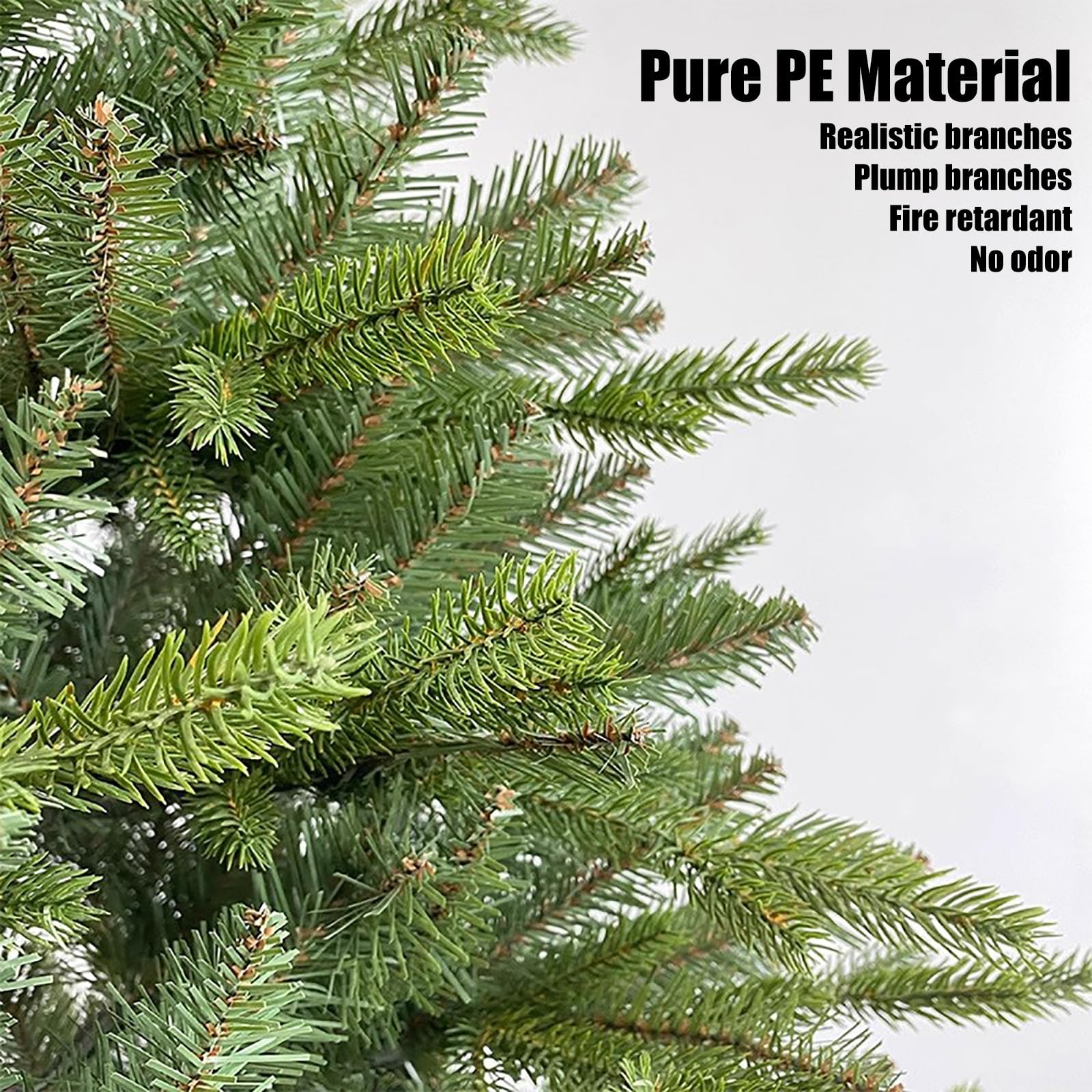 Arboles de Navidad con Luces Integradas, Arbol de Navidad Artificiales de Abeto con Ramas Engrosadas, con Control Remoto, Base Plegable(150cm/5ft)