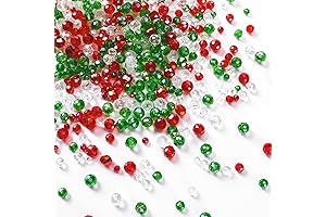 1000PCS Christmas Red Green White AB Crystal Glass Beads for Bracelets and Crafts