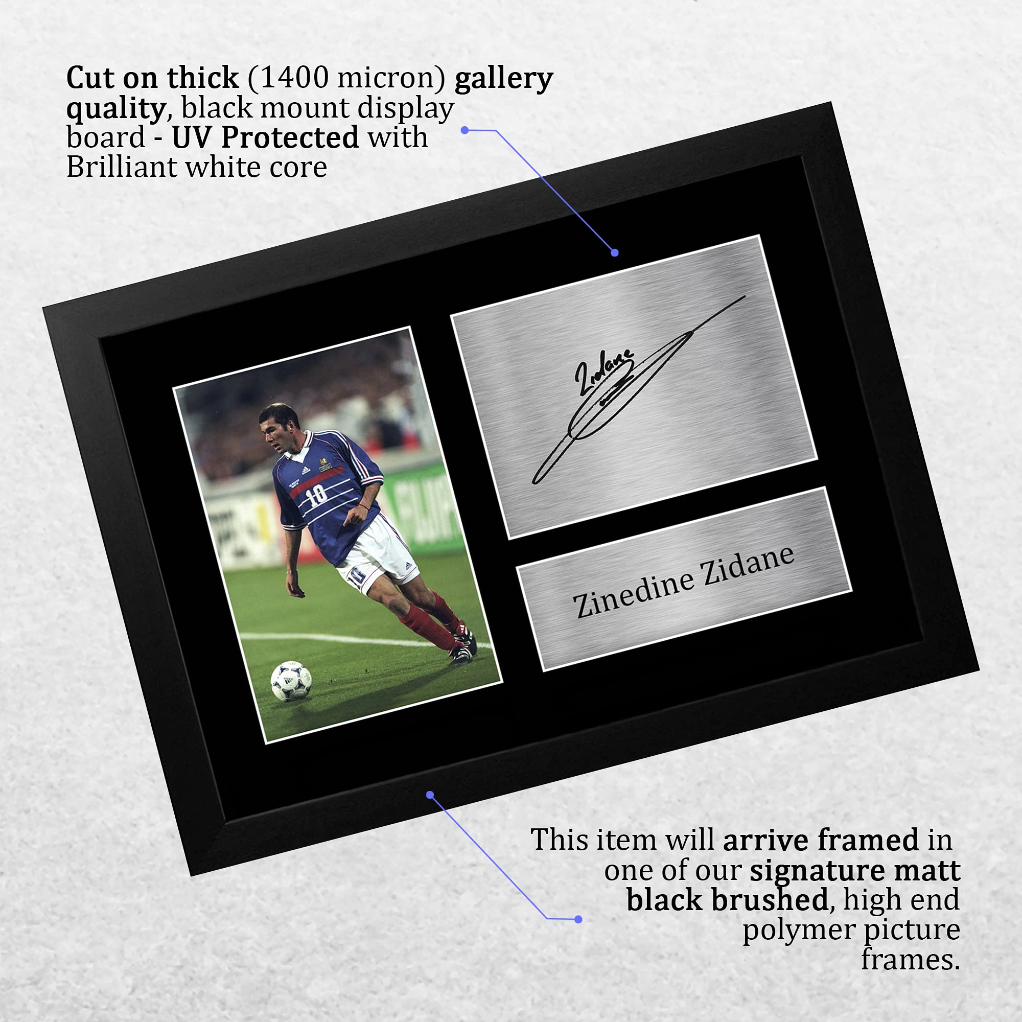 HWC Trading Photographie imprimée avec autographe de Zinedine Zidane France pour fans et supporters de football - Format A3 HWC Trading Photographie imprimée avec autographe de Zinedine Zidane France pour fans et supporters de football - Format A3