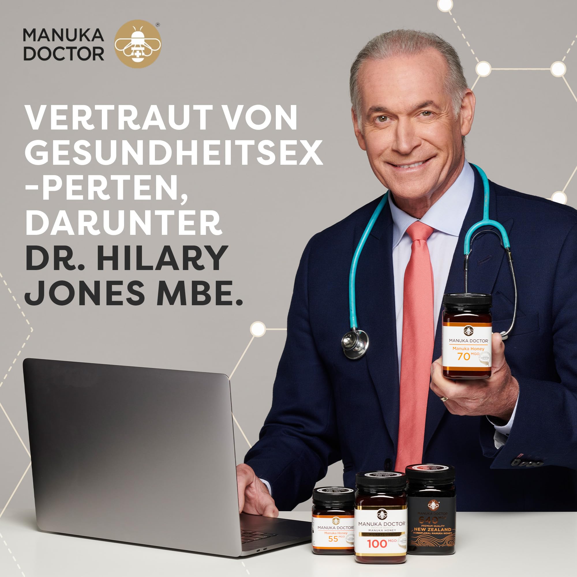MANUKA DOCTOR MGO 540+ Manuka Honig Monofloral 250g 100% Reiner Neuseeland Honig Zertifiziert RAW