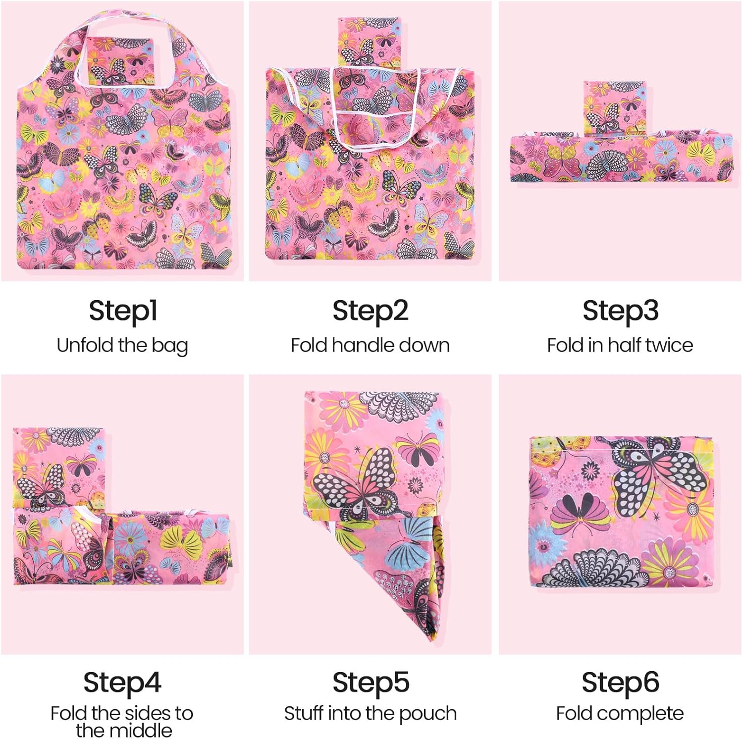 Paterr 50 Pack Reusable Grocery Bags Foldable Shopping Bags Bulk Washable Grocery Tote with Carry Pouch for Groceries - Image 6