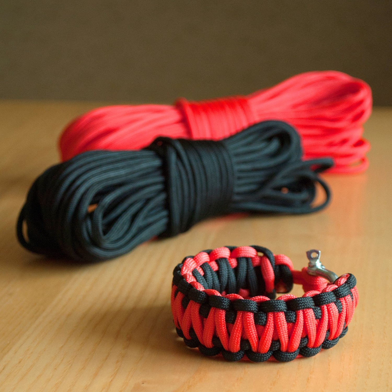 DonDon Cuerda de Nylon 30 Metros 4 mm Paracord 7 Filamentos Gris