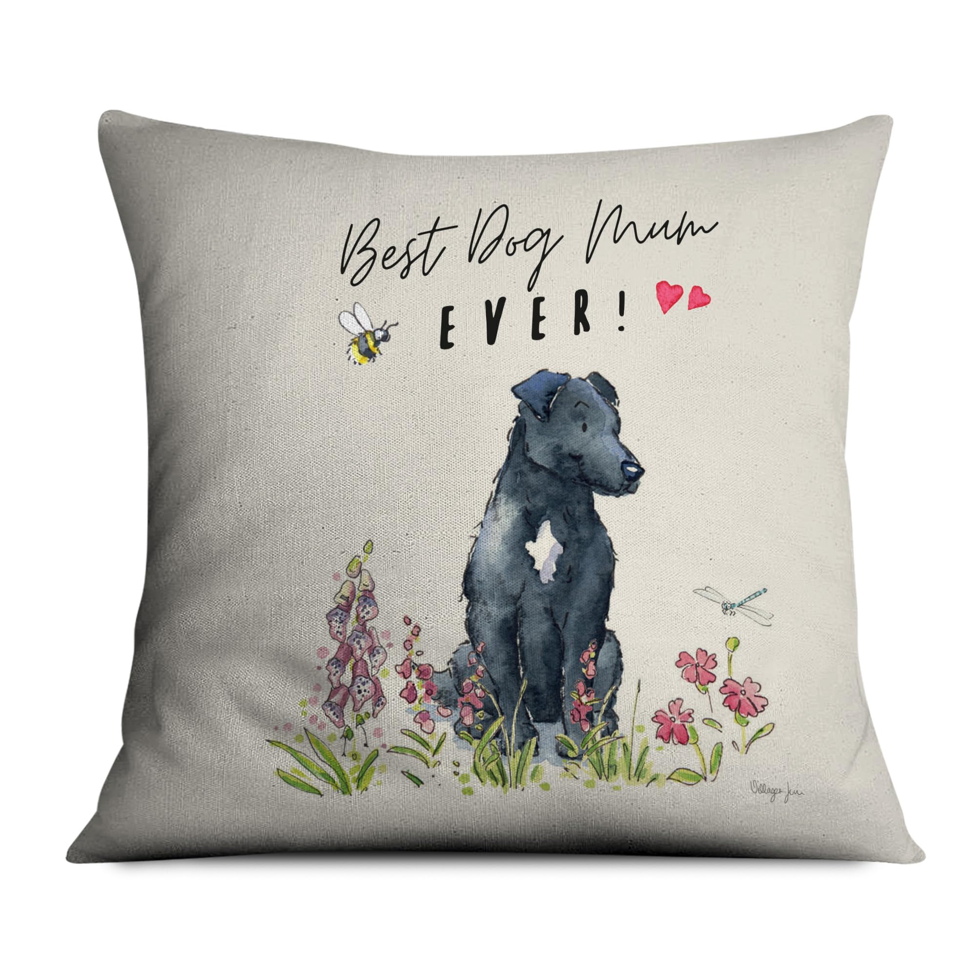 Image Industry Best Dog Mum Patterdale Cushion - Soft to Touch - Gift for Mum - Sofa Cushion - Dog Lovers (45cm x 45cm) (45cm x 45cm)