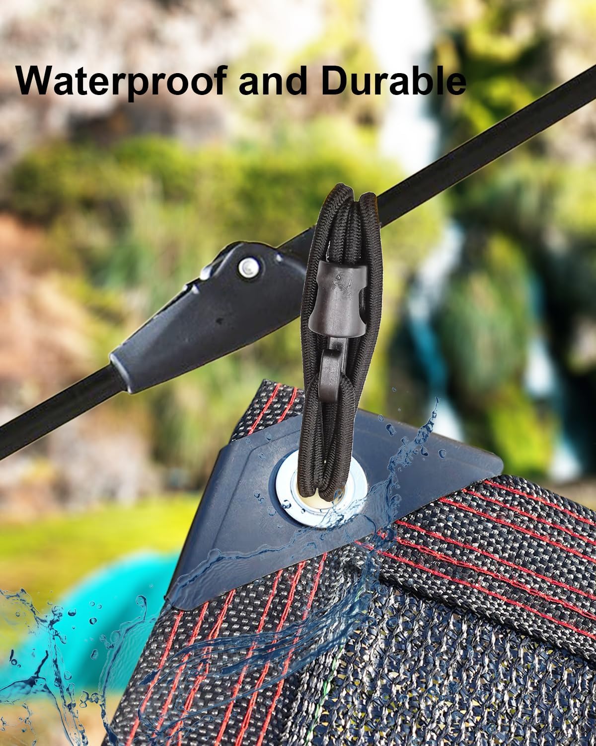 Small Bungee Cords with Hooks 6 Inch, 50 Pcs Short Bungee Cords with Hooks, Adjustable Heavy Duty Tarp Straps Outdoor for Tarp, Canopy, Camping, Tent Poles (Black)