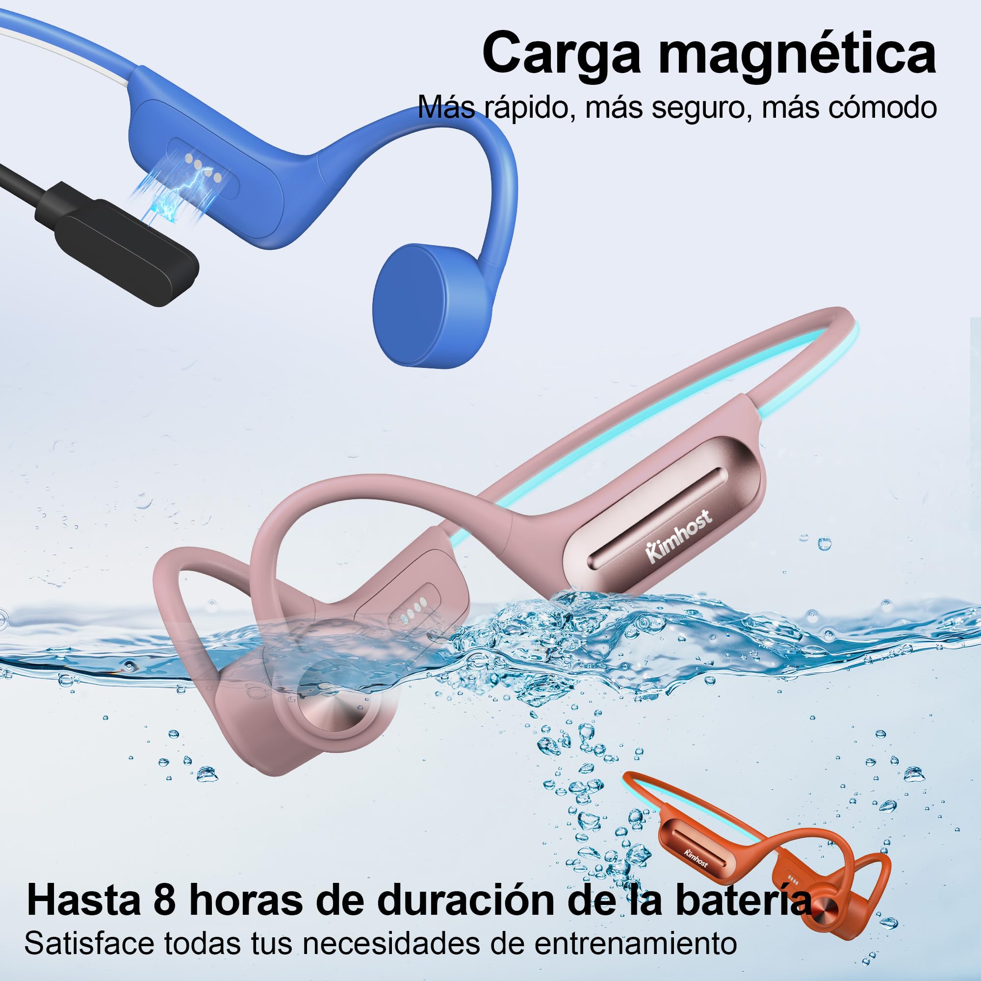 Auriculares Abiertos, conducción ósea, Bluetooth 5.3, IP68 Resistente al Agua, 10 Horas de Tiempo de reproducción, Auriculares Deportivos para Correr, Ciclismo, Senderismo