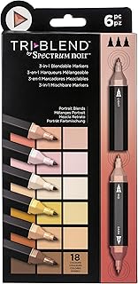 Crafter's Companion 616509 SN-TBLE-POBL6 Spectrum Noir Triblend Alkohol 3 Filzstiften Porträt Mischungen 6 Pack-Portrait B...