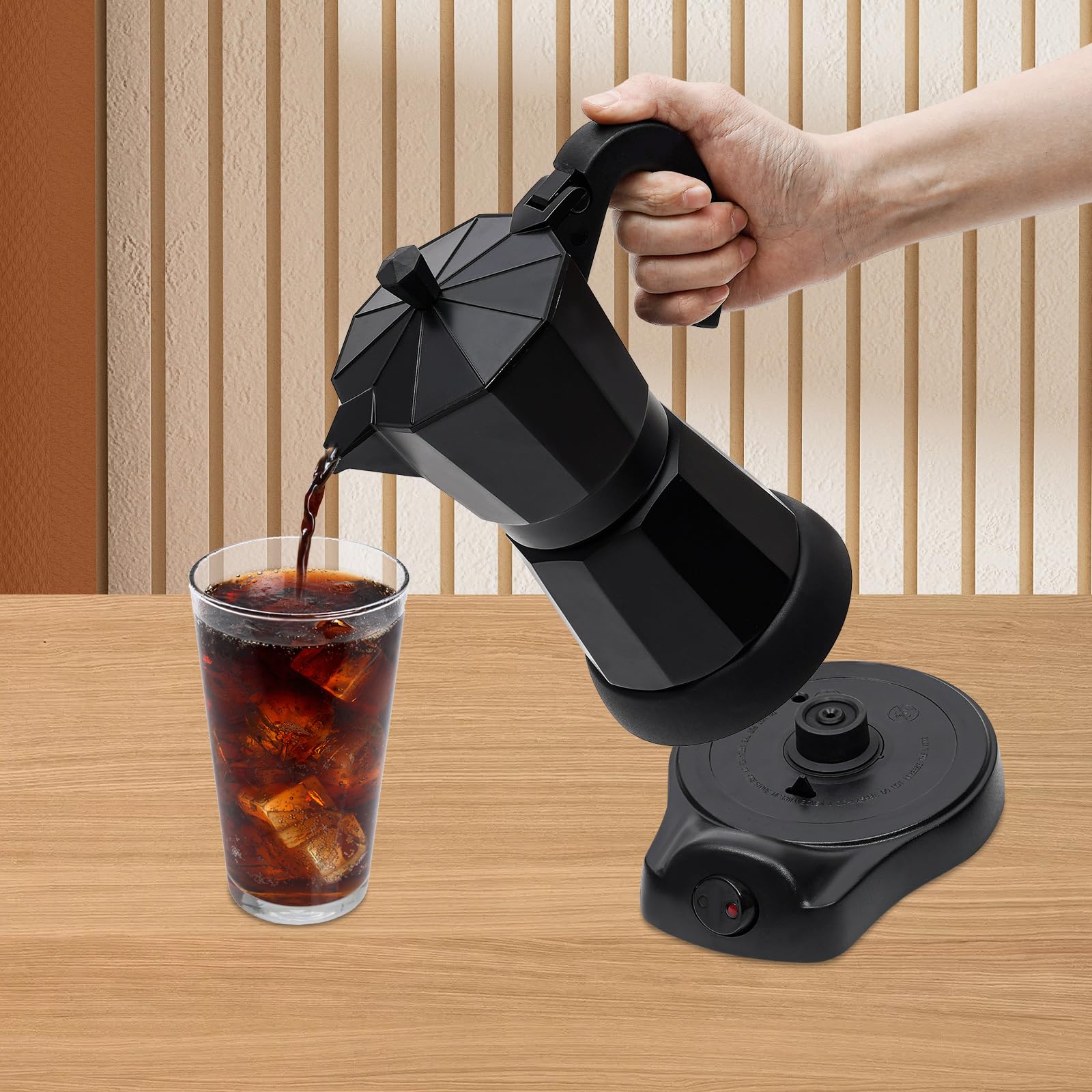Macchina da caffè elettrica, 480 W, 300 ml, 6 tazze, caffettiera espresso da viaggio, macchina da caffè può essere utilizzato cappuccino, caffè latte, caffè americano