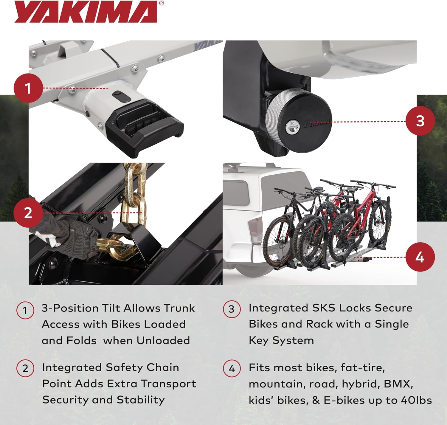 Yakima StageTwo 2" Premium Platform +2 Bike Tray Vehicle Hitch Add On, Slate