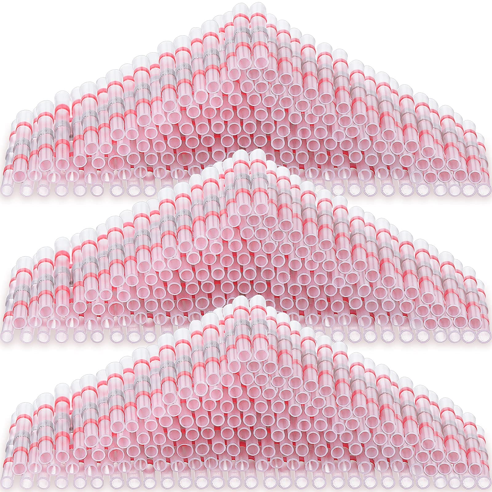 TERRIFI 22-18 AWG Red Solder Seal Wire Heat Shrink Butt Connector 300 pcs ​Waterproof Insulated Electrical Butt Splice Wire Terminals Automotive Marine Electrical Terminal for Boat Trailer Stereo