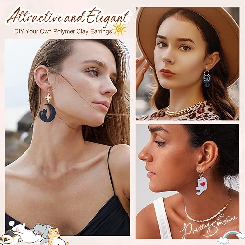 Miniatura 5 de Puocaon Cortadores de arcilla polimérica para gatos juego de cortadores de animales en relieve lindos cortadores de arcilla para gatitos para hacer