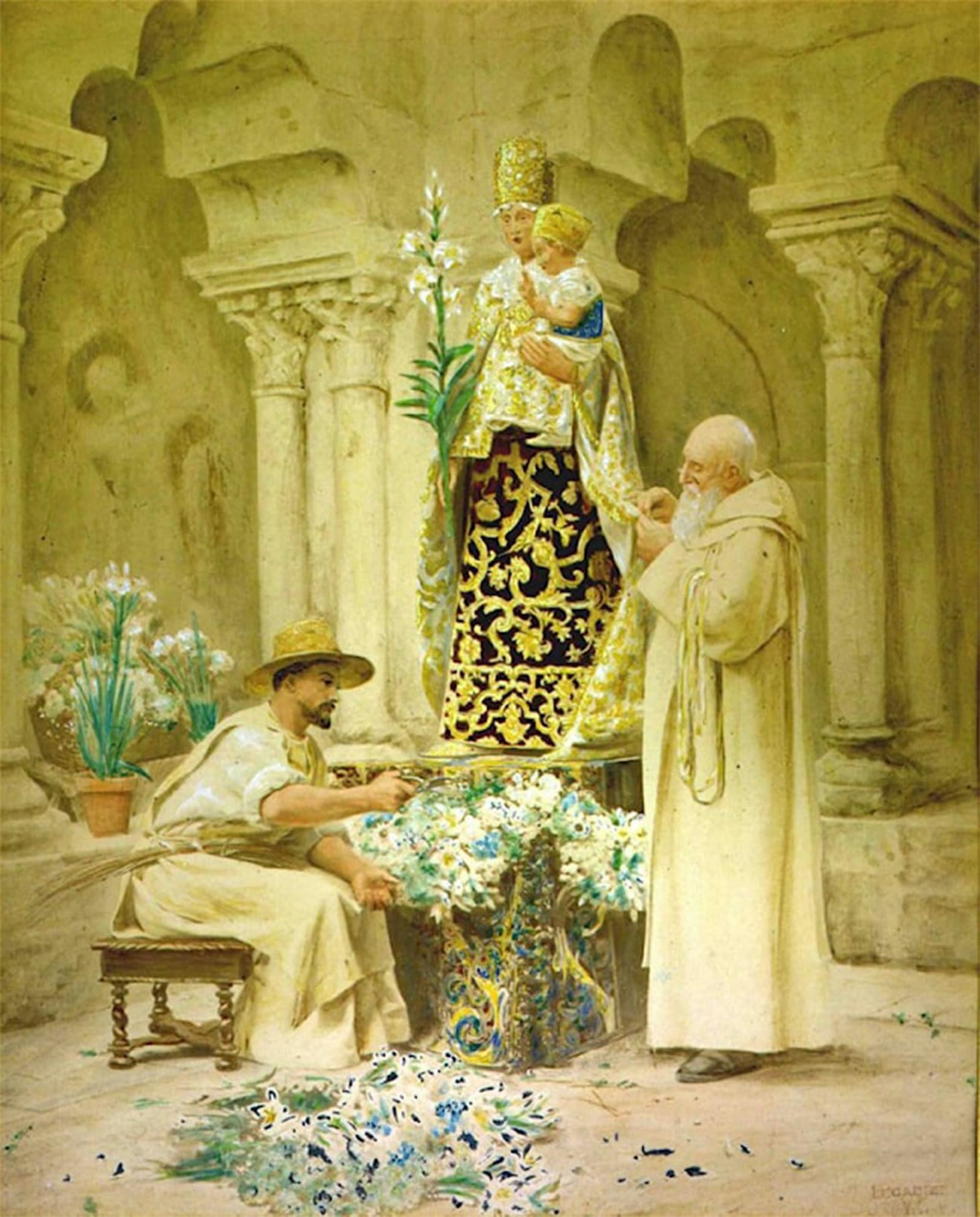 ARTXLXXBN Famous Painting Canvas Artwork Graffiti Print Preparations for the Procession by Jehan Georges Vibert Portrait Canvas Image for Home Decor 60x90cm