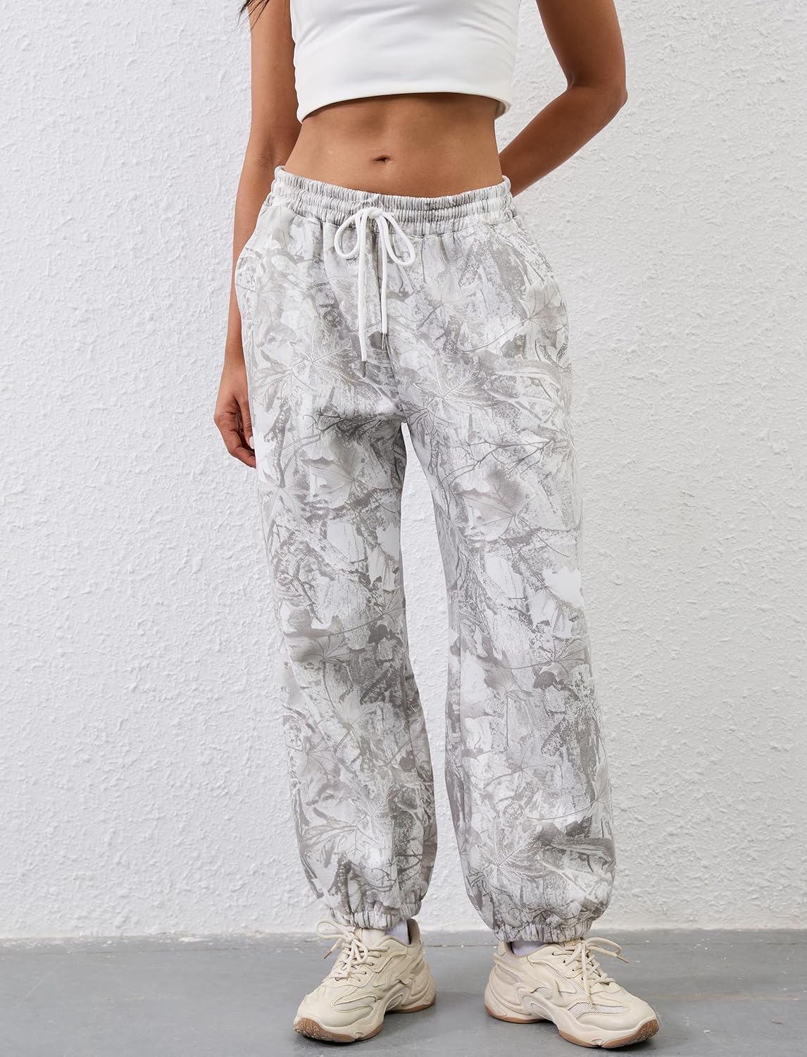 Casual Camo Sweatpants for Women Baggy Fleece Y2K Camouflage High Waisted Joggers Pants with Pockets Streetwear - Image 5