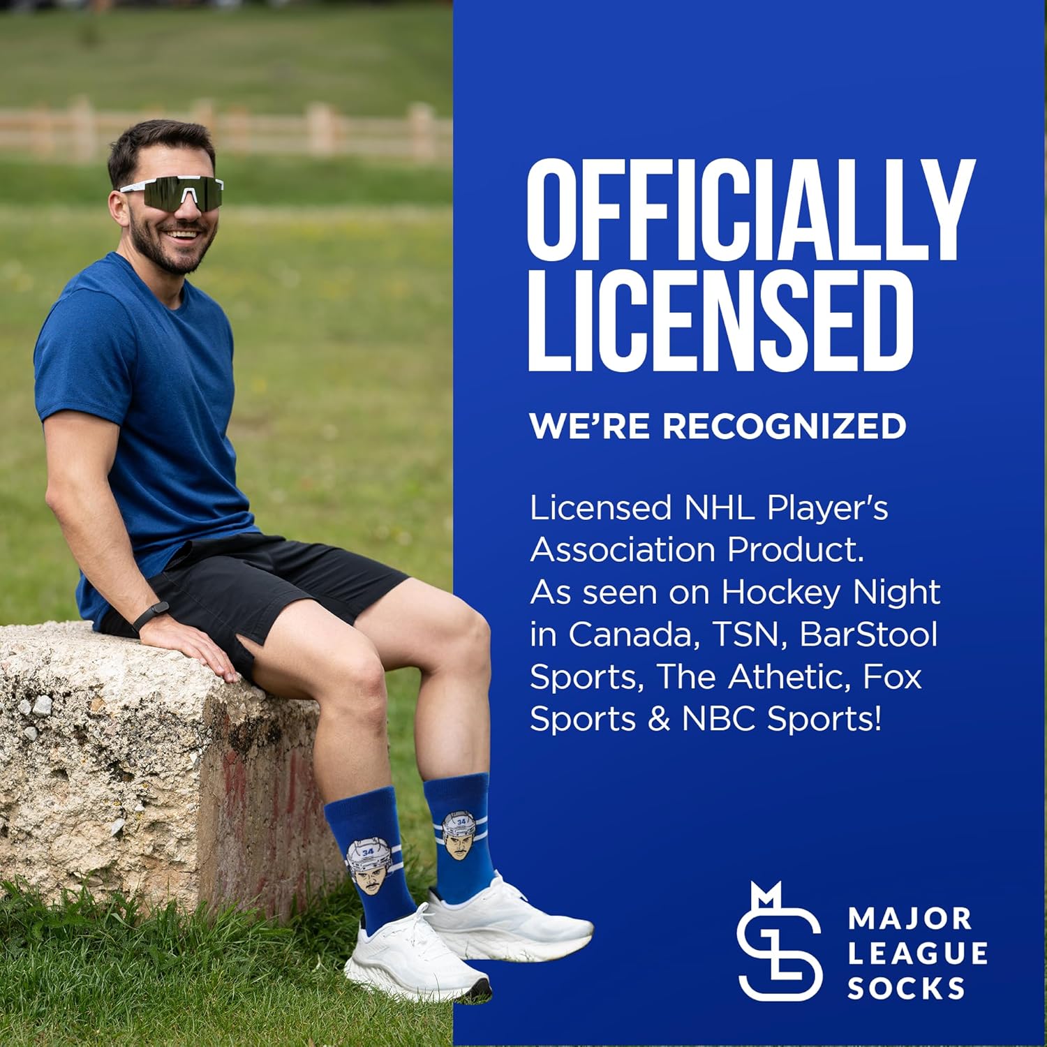 Major League Socks - NHL TORONTO MAPLE LEAFS Hockey Socks Adult Size, Ice Hockey Socks for Men and Women - Size 7-13 - Image 3