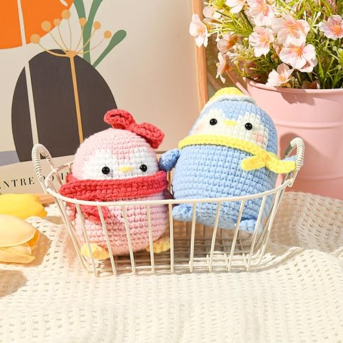 Miniatura 2 de Brikabia Kit de ganchillo para principiantes, 2 kits de aprendizaje de ganchillo que incluyen ganchillos, hilo de tejer suave, tutoriales en video