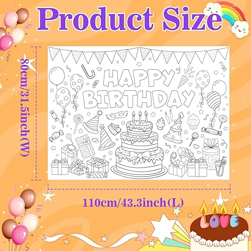 Miniatura 9 de Póster gigante para colorear, mantel grande para colorear de pared para niños, cubierta de mesa de papel de dibujo para niños y niñas, perfecto para