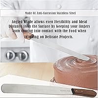 Vista 18 de Wooden Handle Butter Cake Icing Spatula Smoothing Pastry Decorating Tool Stainless Steel,Grilling, Baking Cooking Kitchen Utensil (8" Blade)