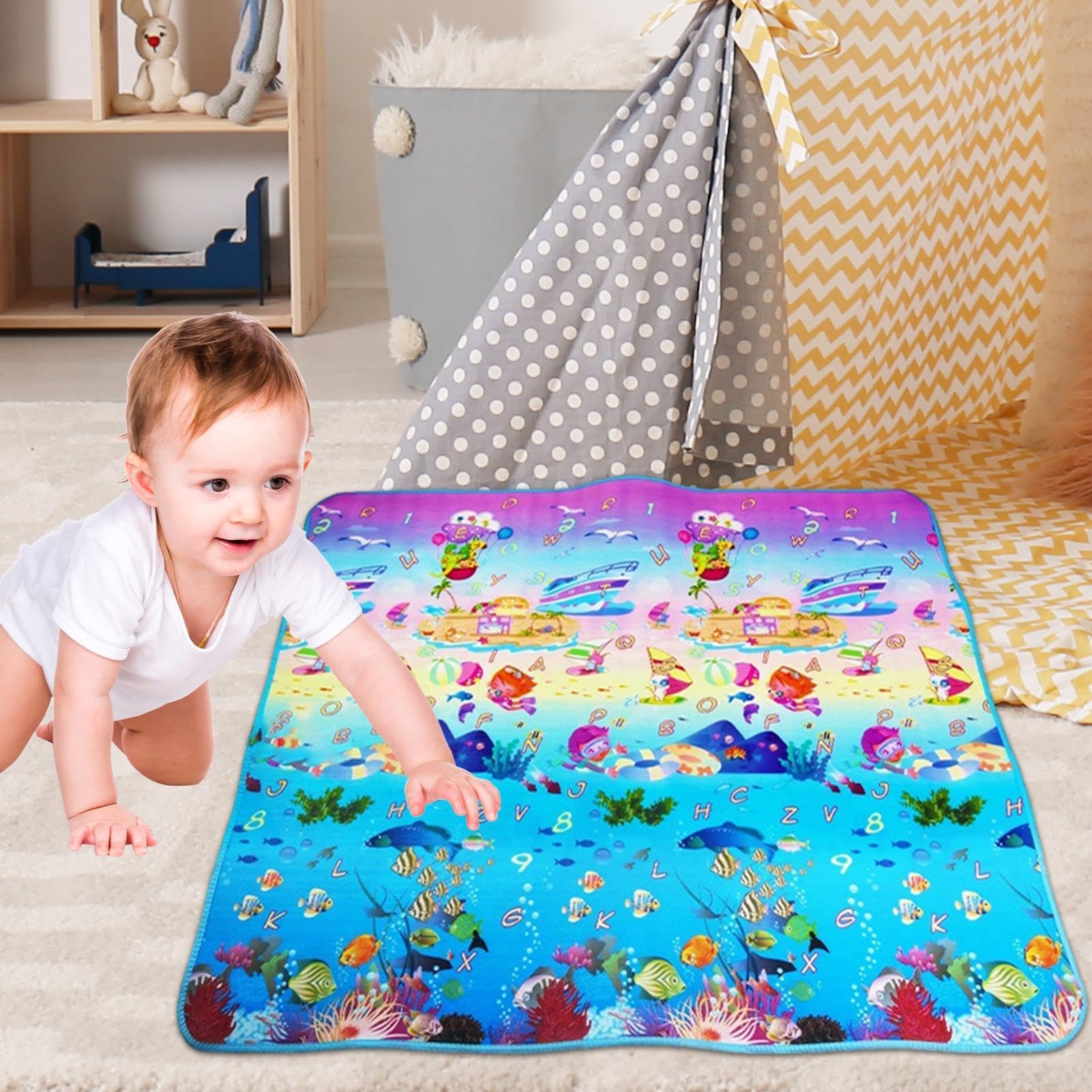 180x120cm Tappeto Da Gioco Tappeto Da Gioco Per Bambini Tappetino Per Gattonare,Tappetini Per Bambini Per Giocare,Tappeto Da Gioco Educativo,Tappetino Gioco In Schiuma EVA Pieghevol