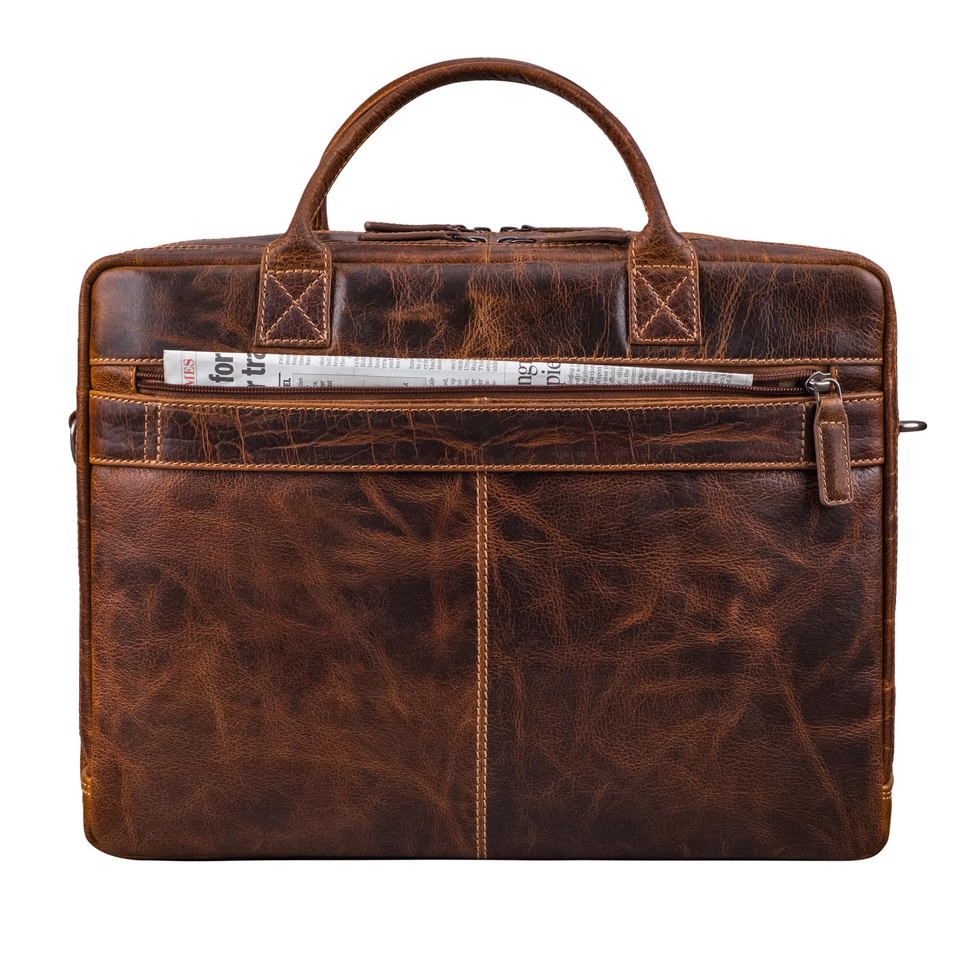 STILORD Zenon Leder Aktentasche Laptoptasche 15.6-16 Zoll - Business Umhängetasche Groß - Ledertasche DIN A4 Dokumententasche - Arbeitstasche Echtleder Herren & Damen Farbe:luino - braun