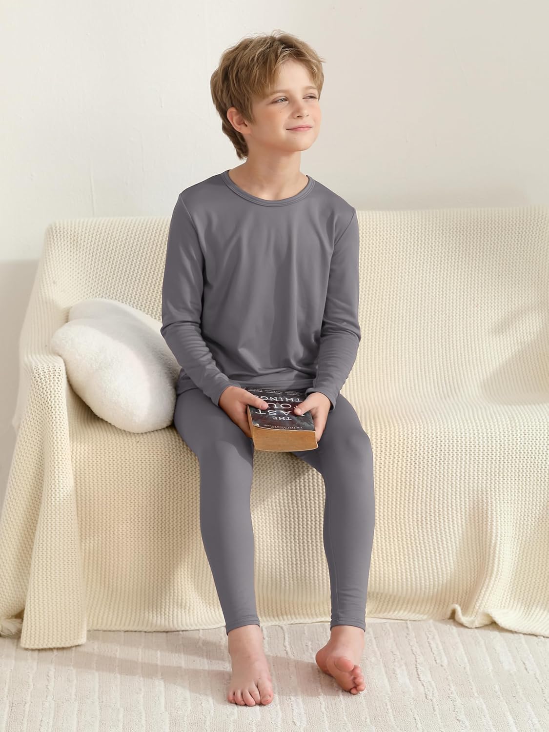 VZV Kids Thermal Underwear Set, Boys Underwear Thermals Set, Fleece Lined Base Layers Top Bottom for Skiing Cold Weather - Image 4