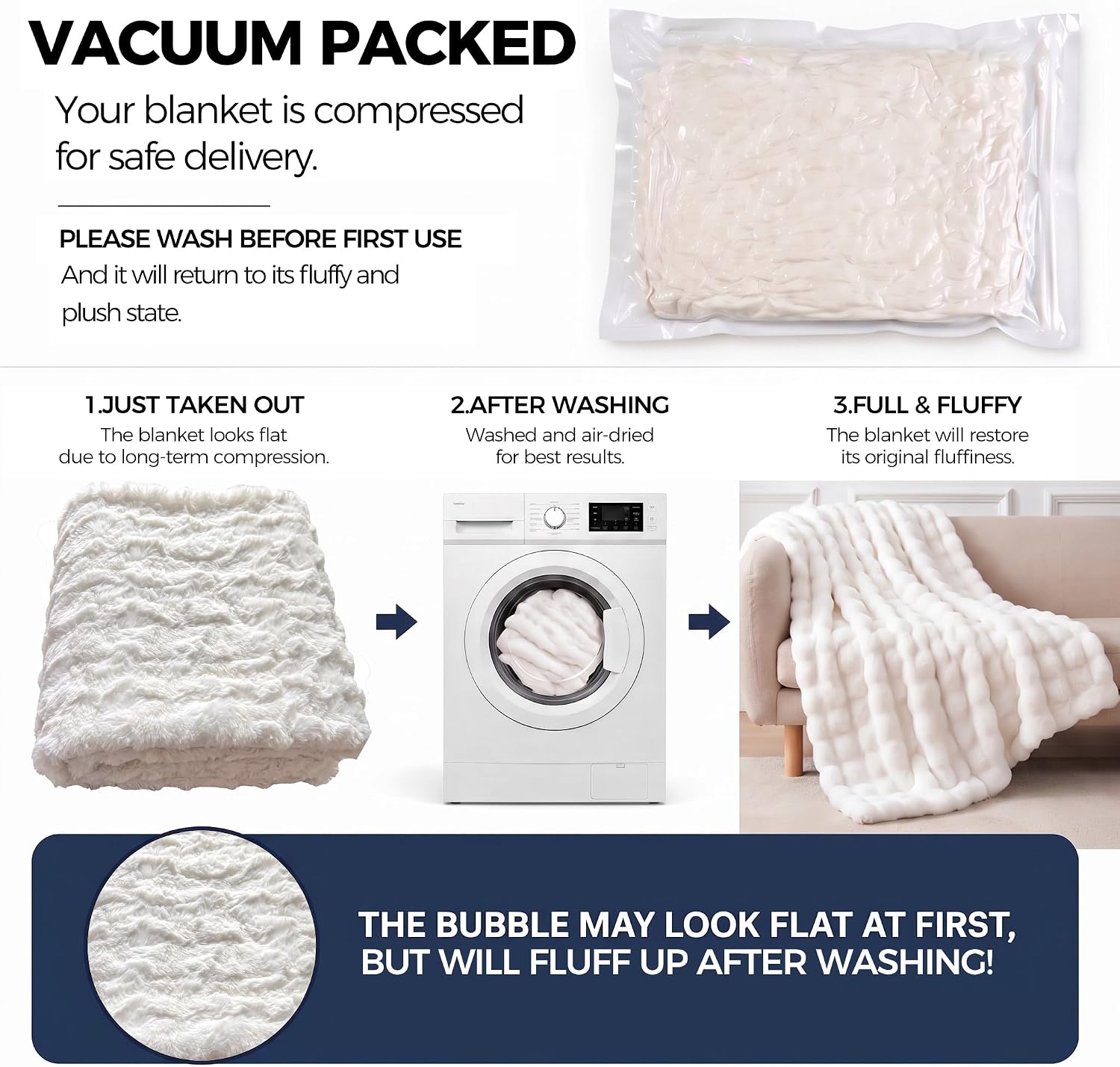 Leximan Cozy Faux Fur Throw Blanket for Couch, Reversible Plush Fluffy Decorative Bubble Throw for Sofa and Living Room, Soft Lap Blanket for Bed, Dog & Cat (red, 50''x60'')